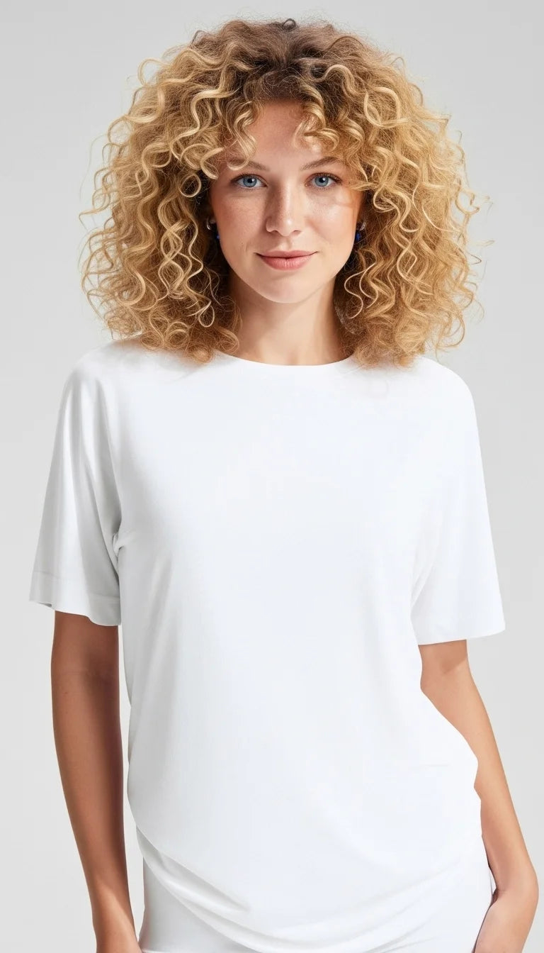 LEWAIR's Oversized Performance Tee White – Relaxed Fit Crew Neck
