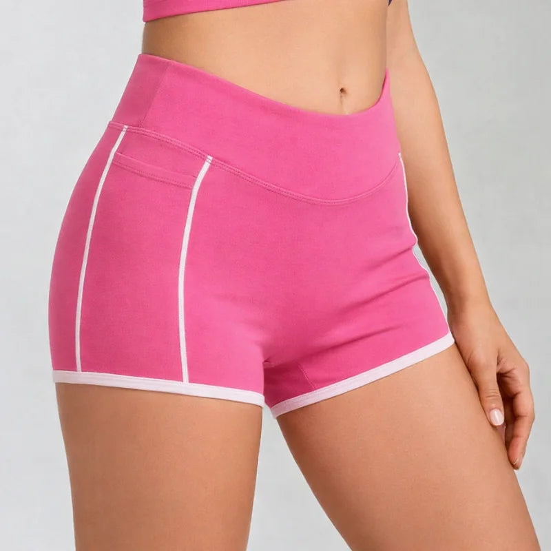 LEWAIR's V-Waist Sculpting Active Shorts – Seamless Blush Pink Compression Fit 1