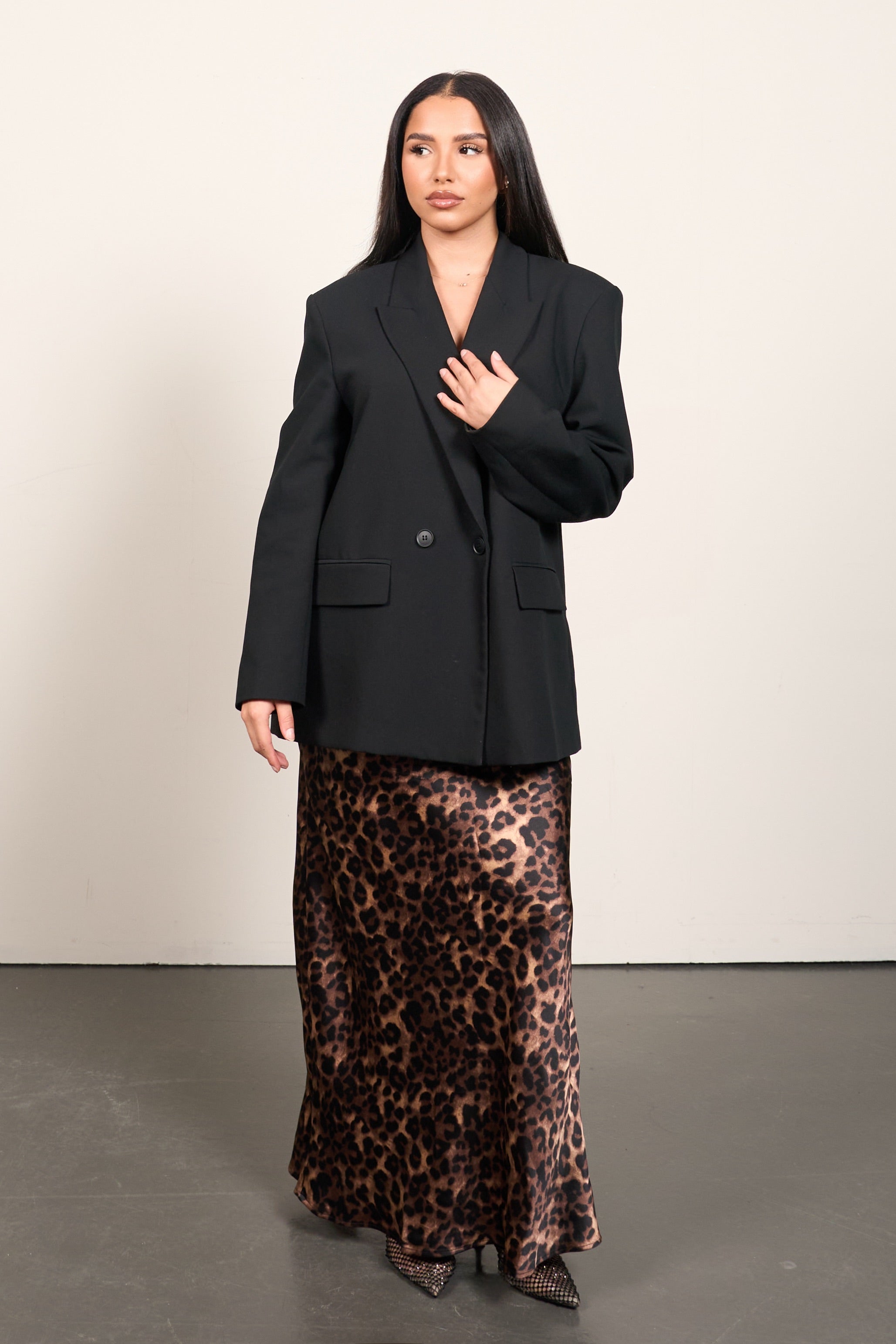 Leopard Maxi Skirt – Flowing Statement Skirt for Women