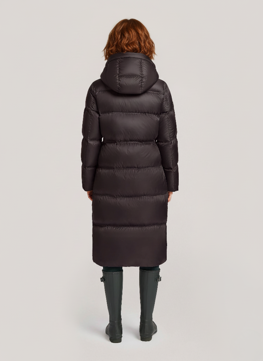 Lightweight Down Jacket – Elastic Waist & Detachable Hood for Winter Comfort | CHOCOLATE 2