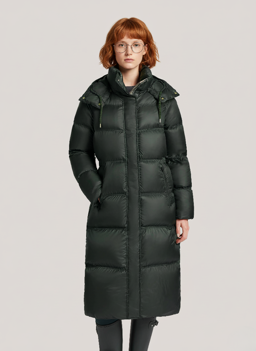 Naomi's Lightweight Down Jacket – Oversized Hood & Cozy Warmth for Winter | GREEN 1