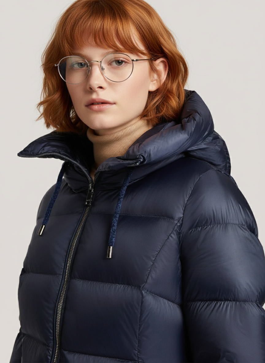 Naomi's Lightweight Down Jacket – Oversized Hood & Cozy Warmth for Winter | NAVY 3