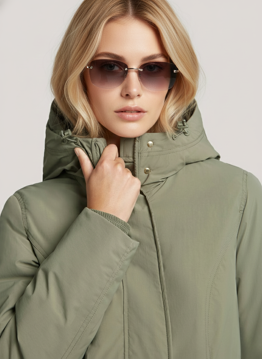 Nylon Poplin Winter Parka – Stylish & Breathable Outerwear for Cold Days | PISTACHIO 3