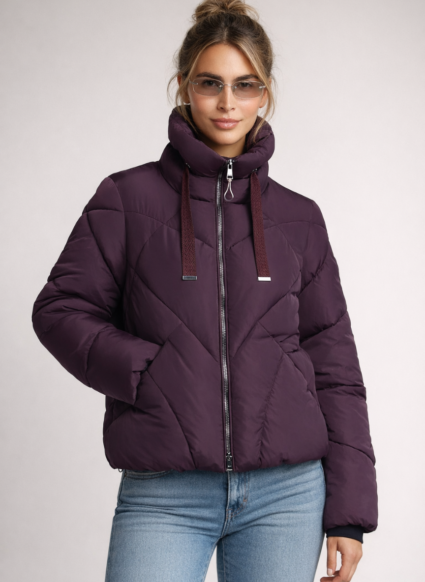 Polyester Taffeta Puffer Jacket – Eco-Friendly & Fashionable Winter Coat | RED 1