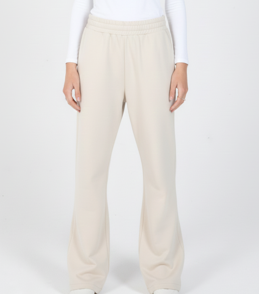 Relaxed Cotton Wide-Leg Pants | Comfy & Stylish Everyday Wear - CREAM