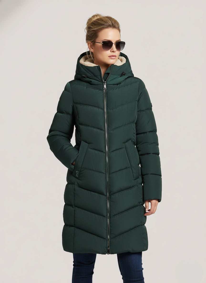 Sage's Slim-Fit Puffer Jacket – Warm and Stylish Outerwear with Faux Down Insulation | GREEN 1