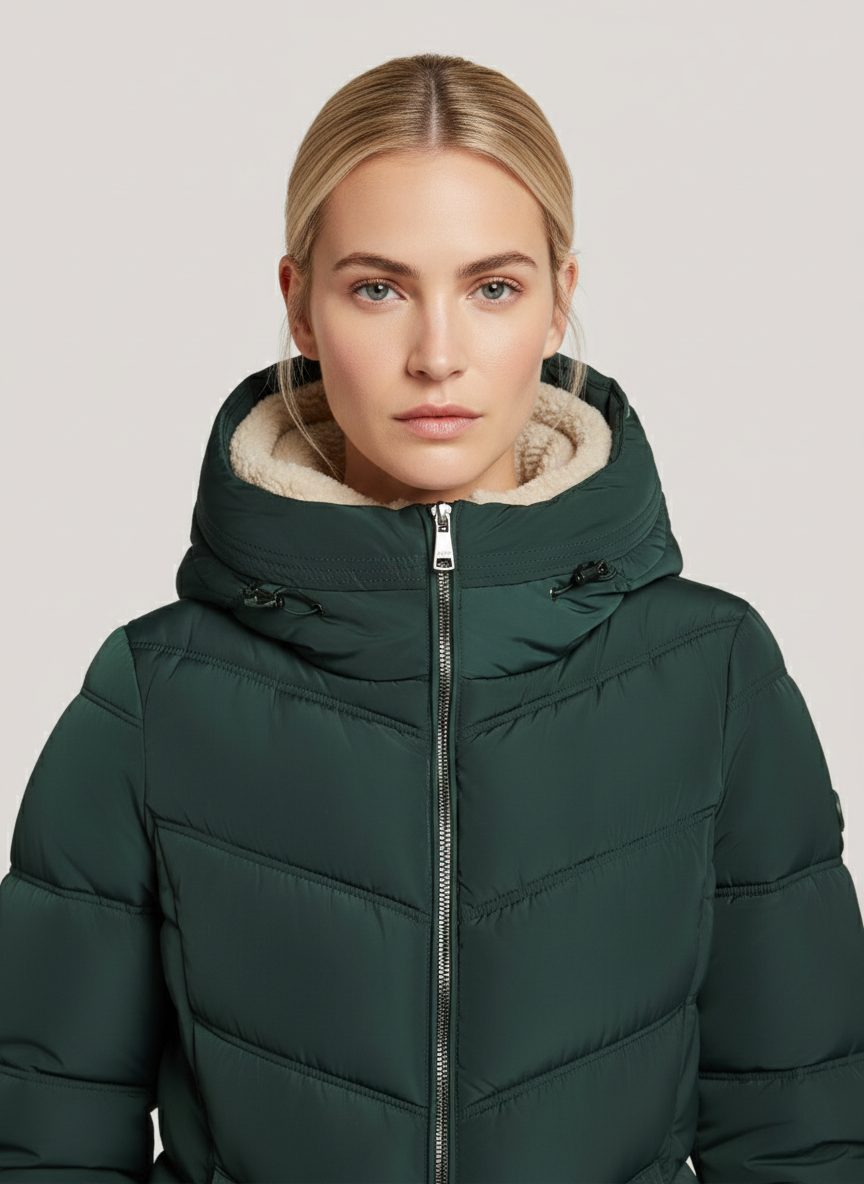 Sage's Slim-Fit Puffer Jacket – Warm and Stylish Outerwear with Faux Down Insulation | GREEN 3