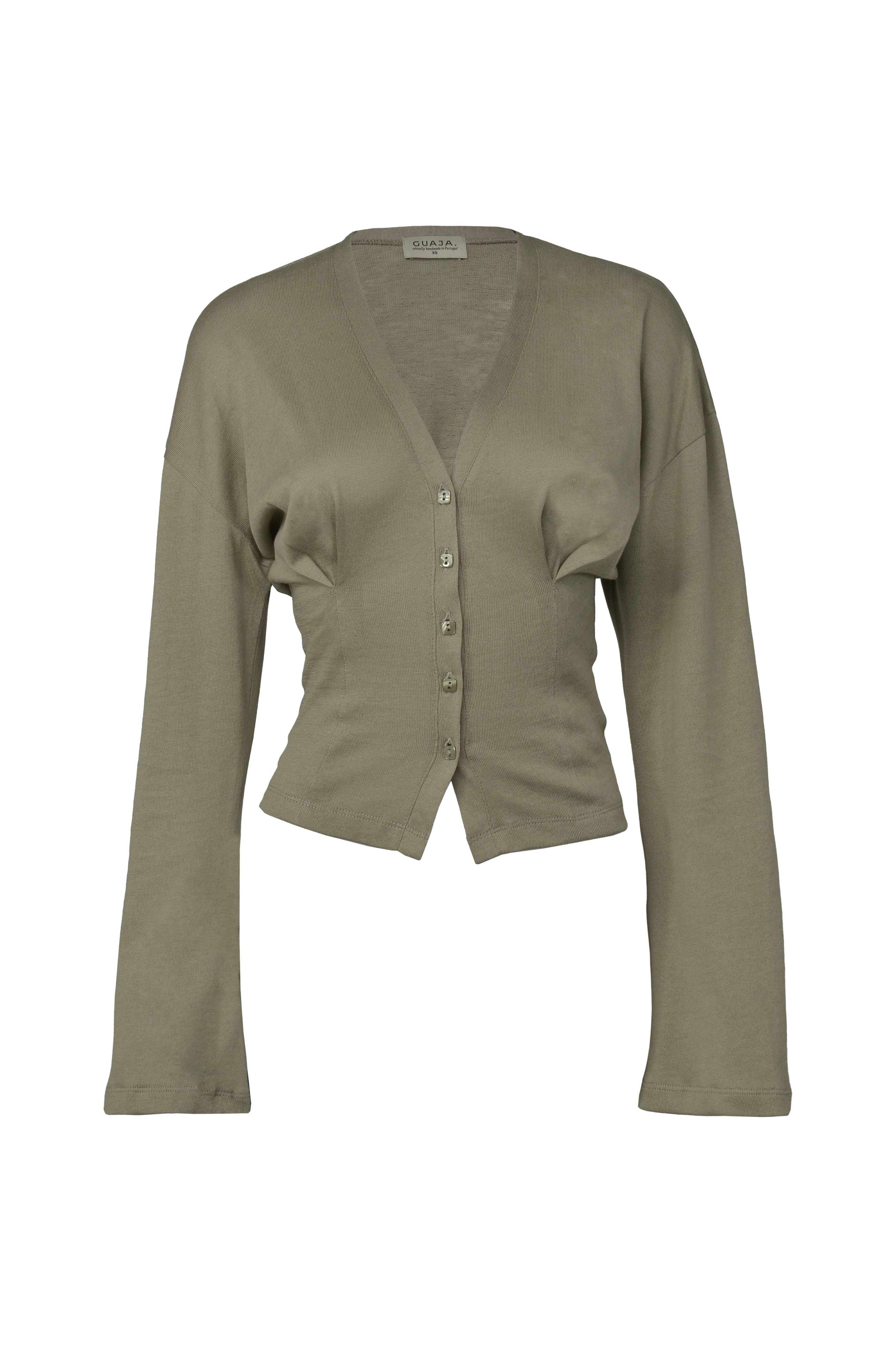 Sculpted Waist Blouse – Pleated Button Front Blouse for Women | GREEN 3