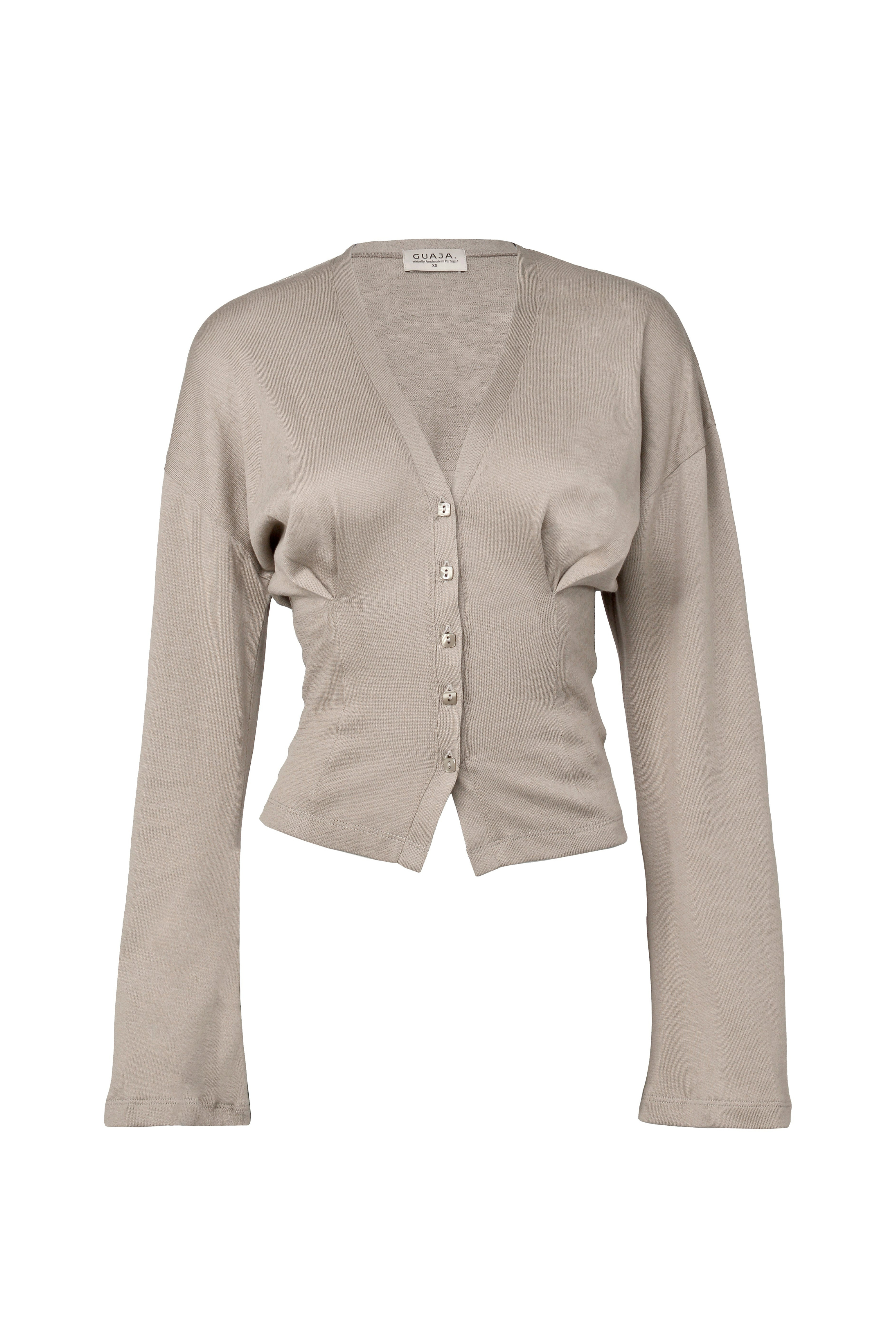 Sculpted Waist Blouse – Pleated Button Front Blouse for Women | TAUPE