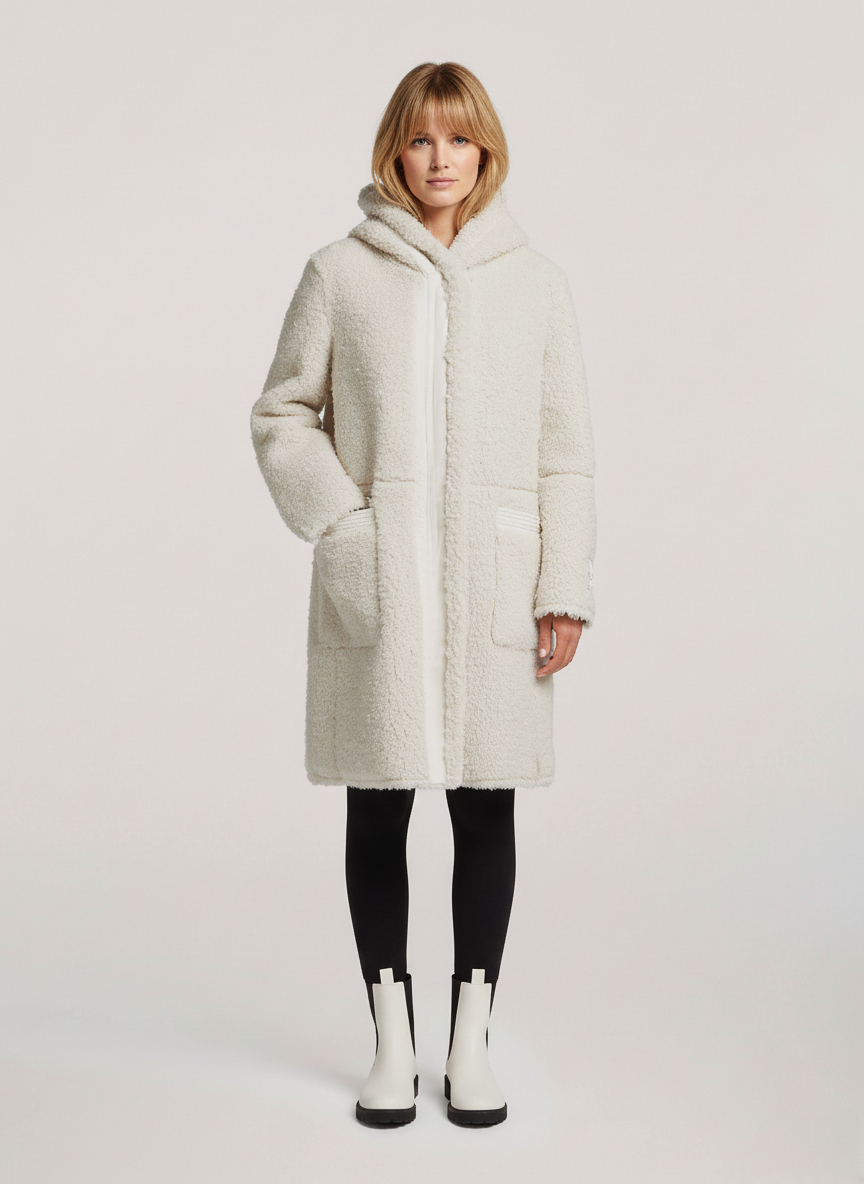 Vada's Teddy Fabric Suede Jacket – Cozy & Stylish Outerwear with Fixed Hood 1