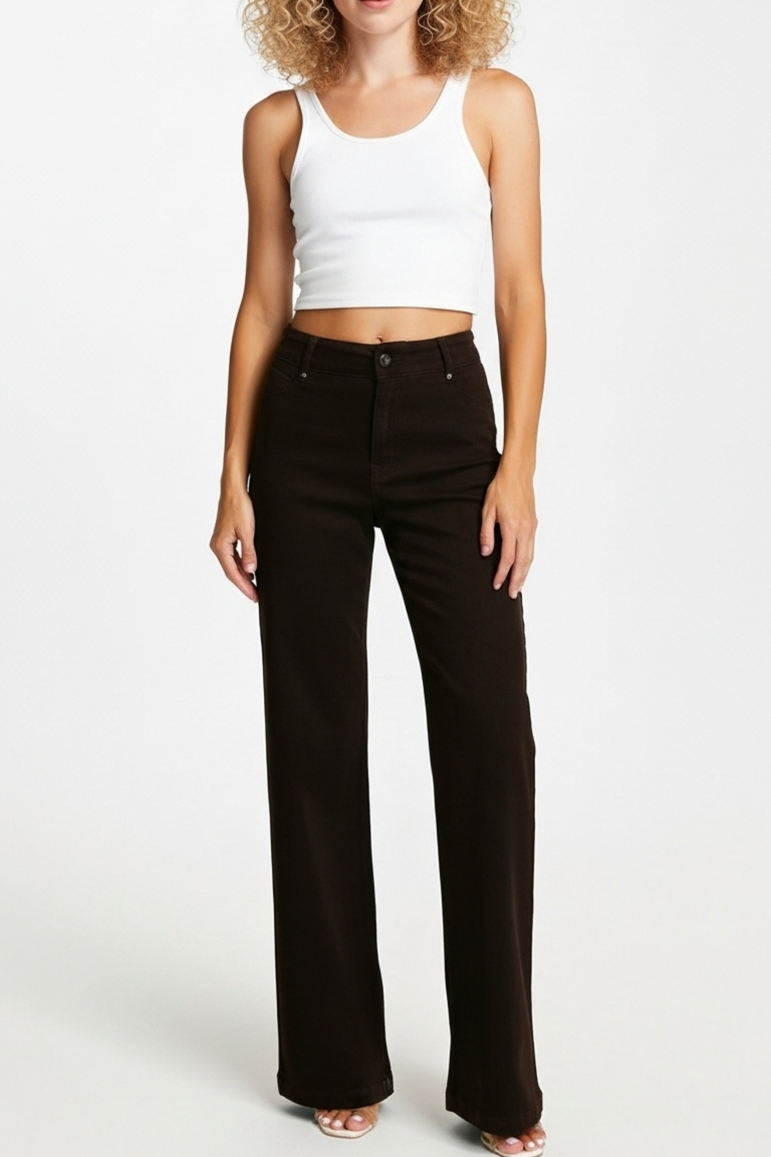 Waist-Defining Flare Corduroy Dark Brown 2