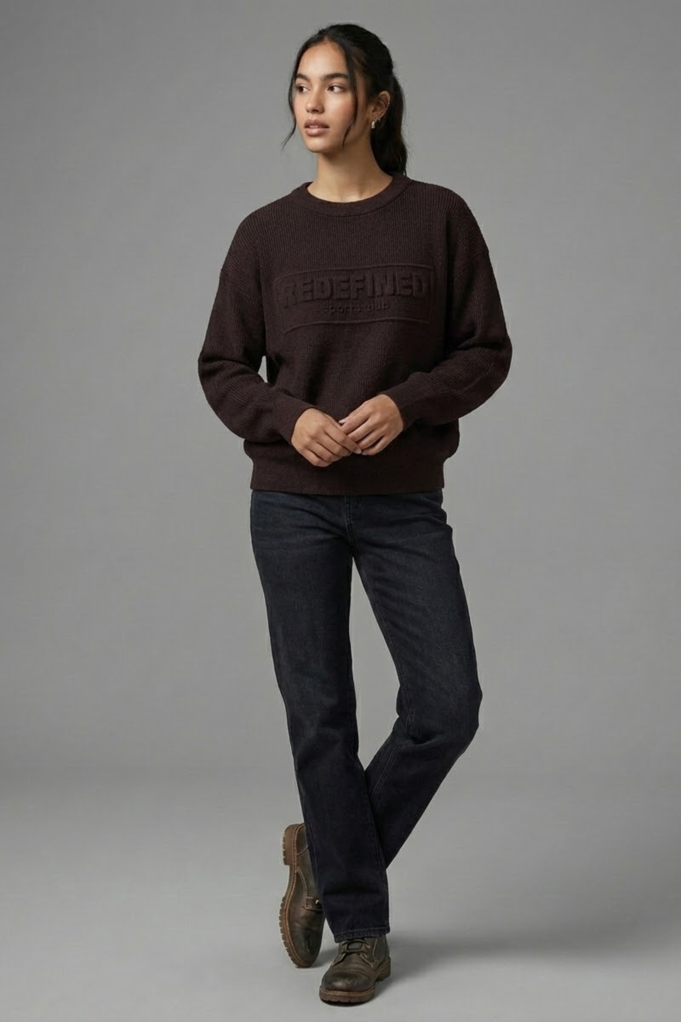 Women’s "Redefined Sports Club" Embossed Sweatshirt – Casual & Comfortable 2