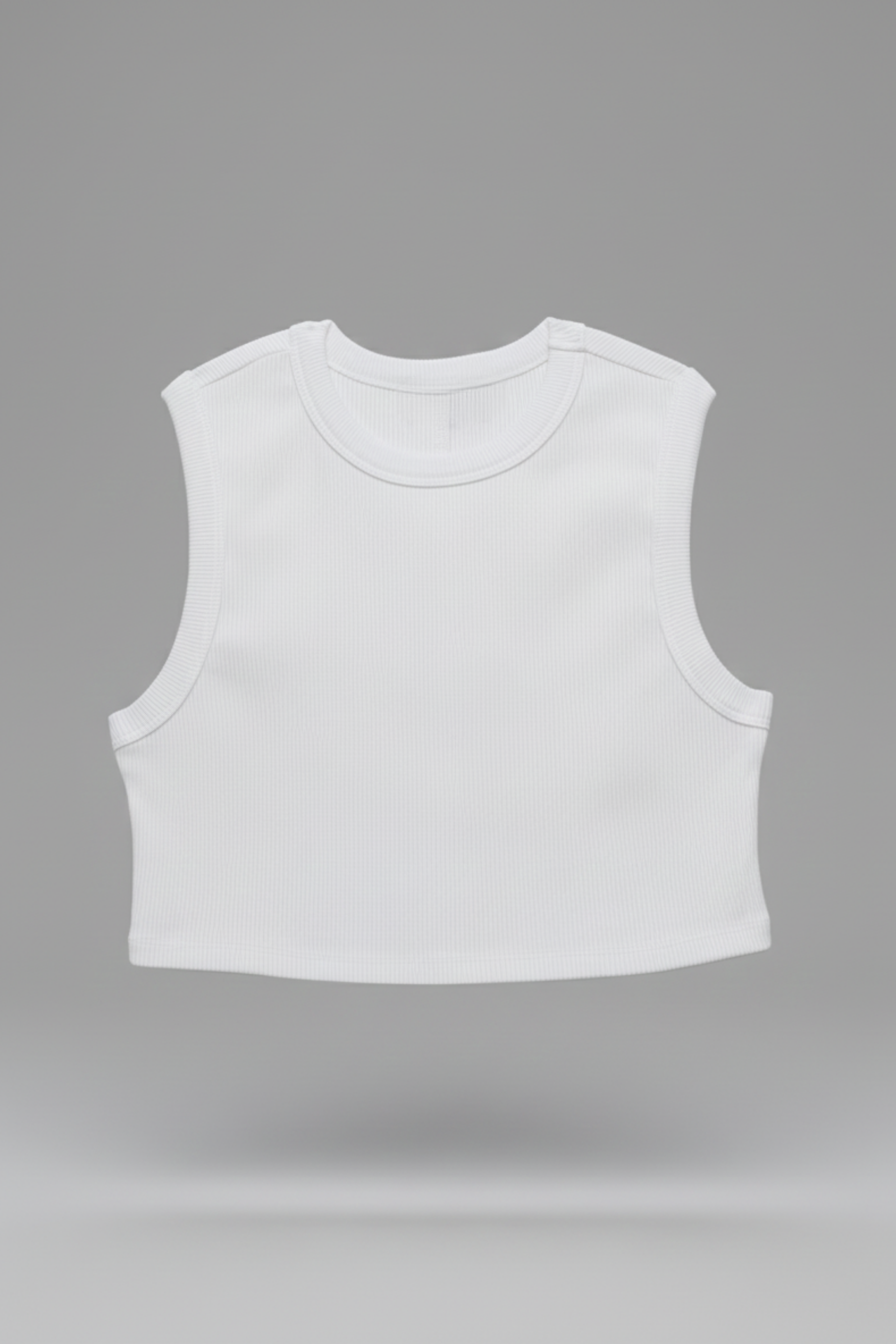 Women’s Ribbed Crop Tank Top – Effortless Comfort & Style | WHITE