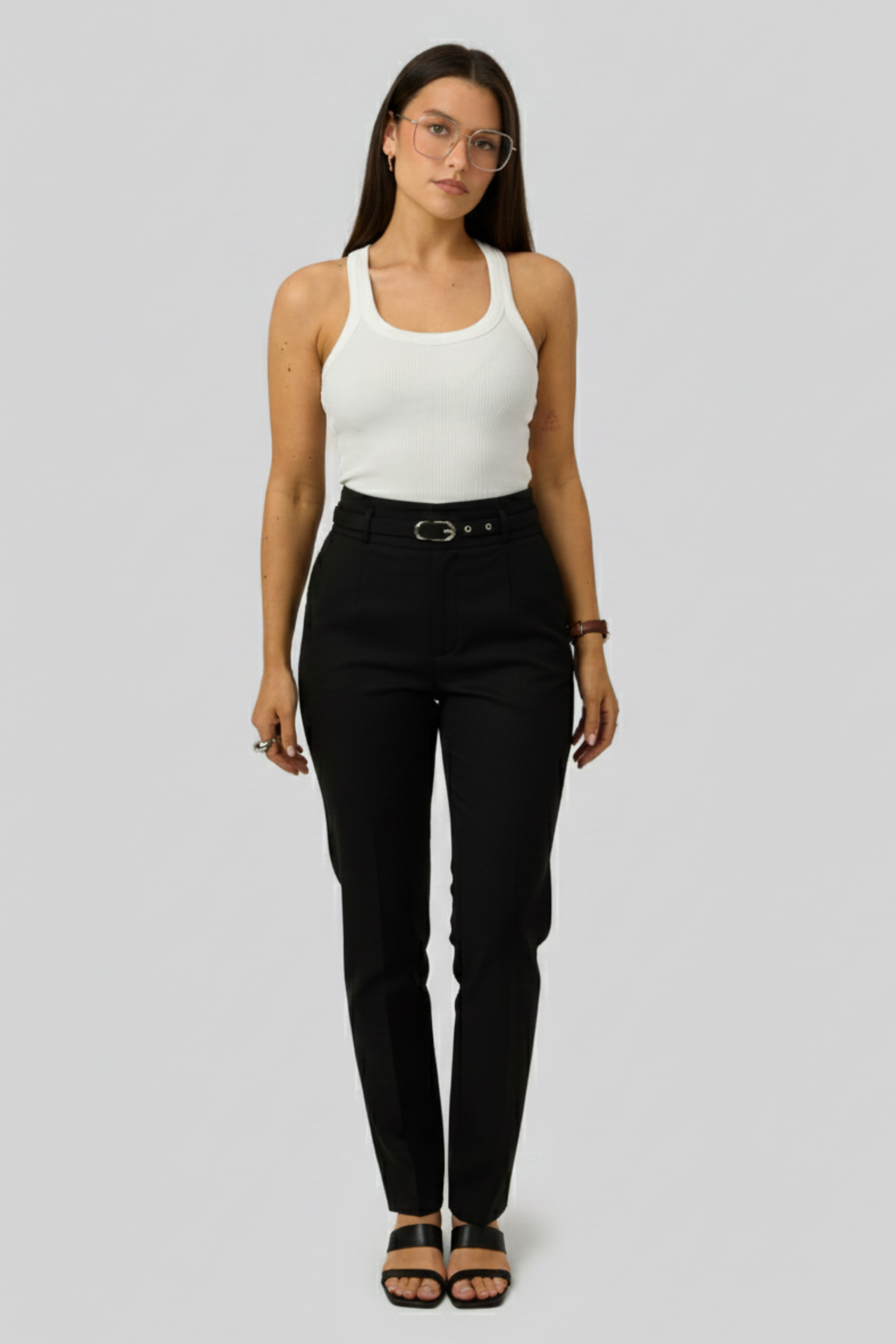 Women’s Ribbed Tank Top – Sculpting Fit with Deep Scoop Neckline & Racerback 2