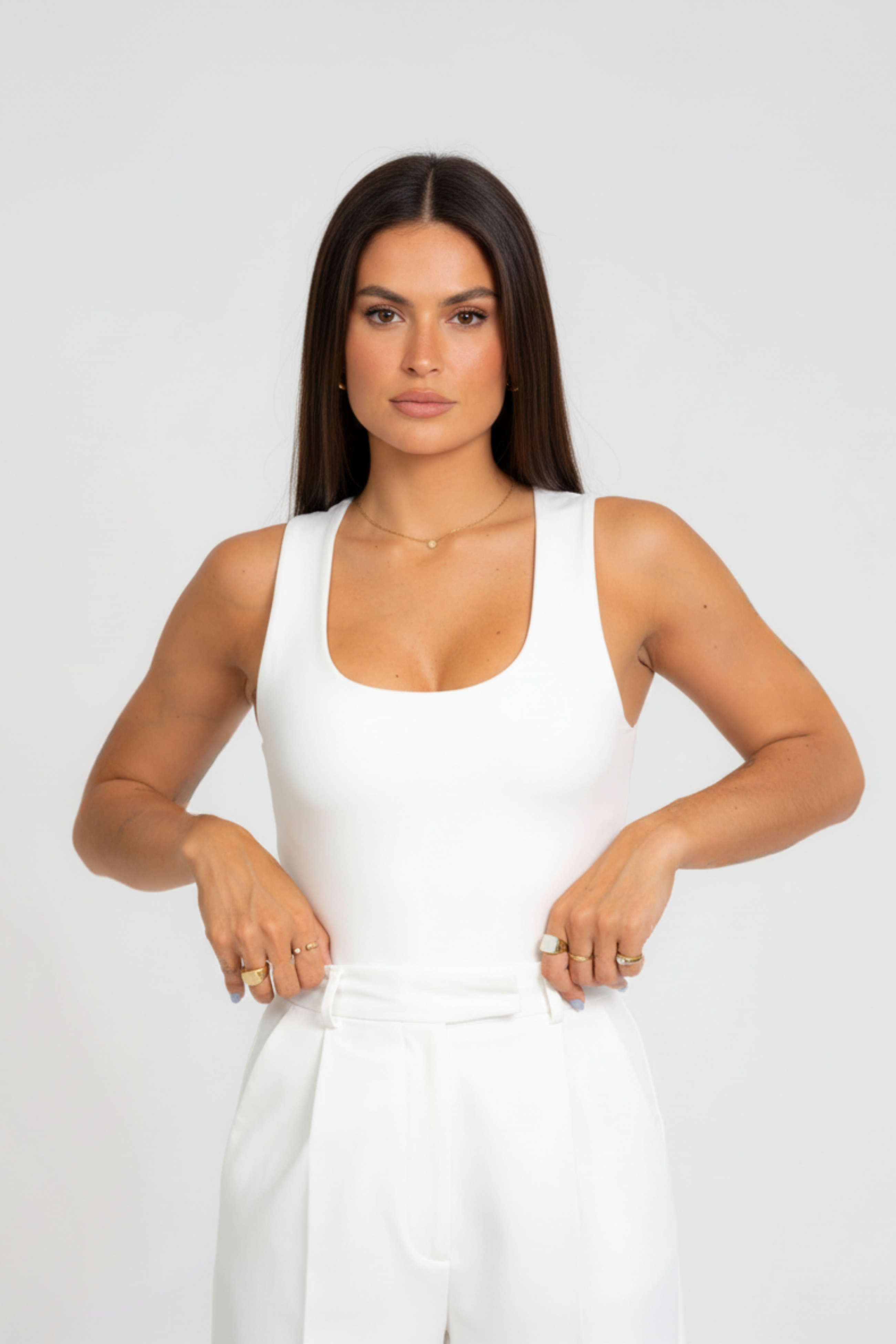 Women’s Seamless Double-Faced Bodysuit – Square Neckline with Wide Straps and Low-Cut Bottom 2