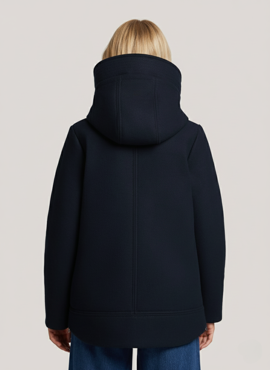 Wool Blend Sporty Coat – Cozy & Stylish Outerwear with Puffy Nylon Hood 2