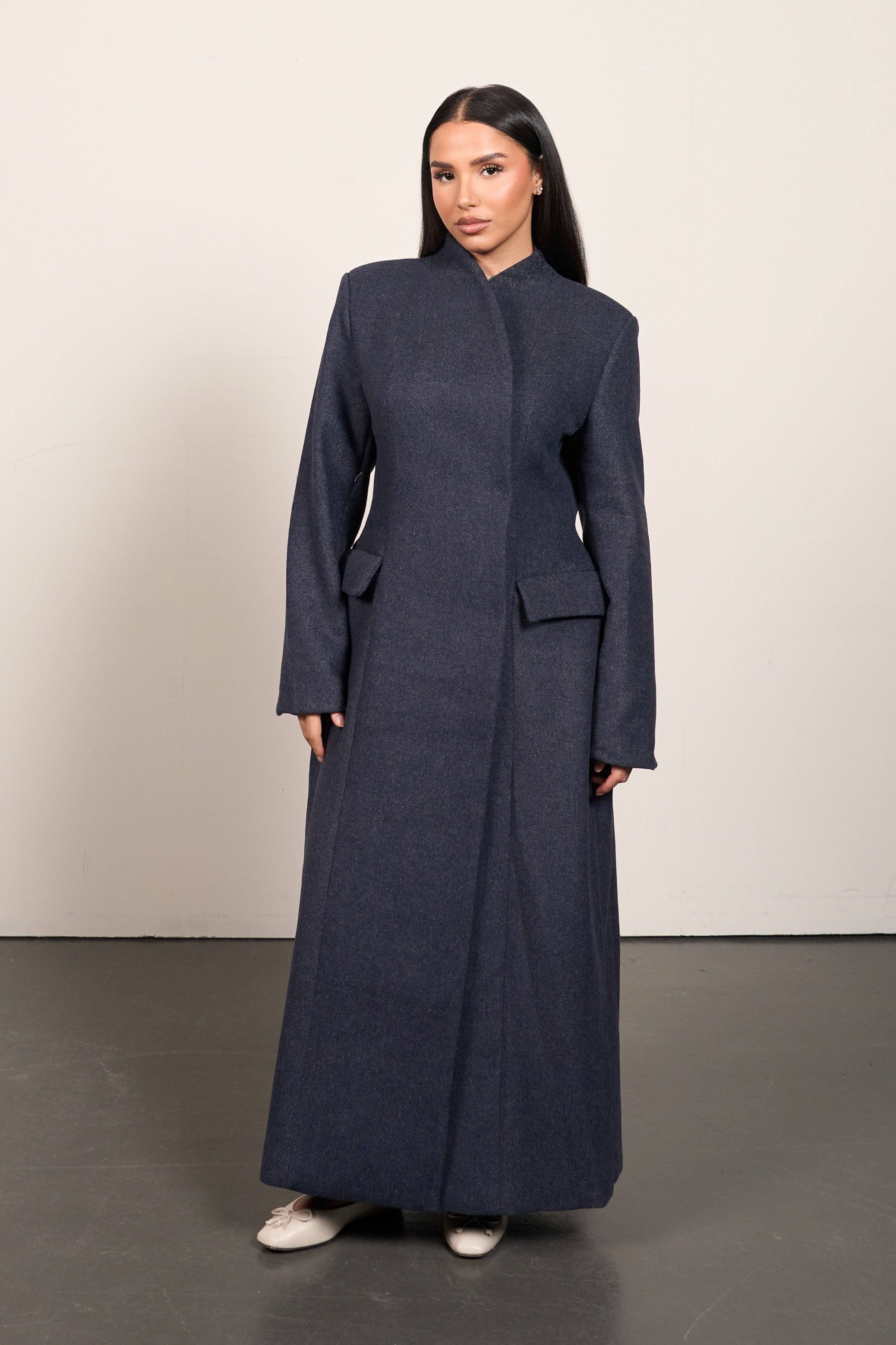 Wool Blend Waist Coat - Grey