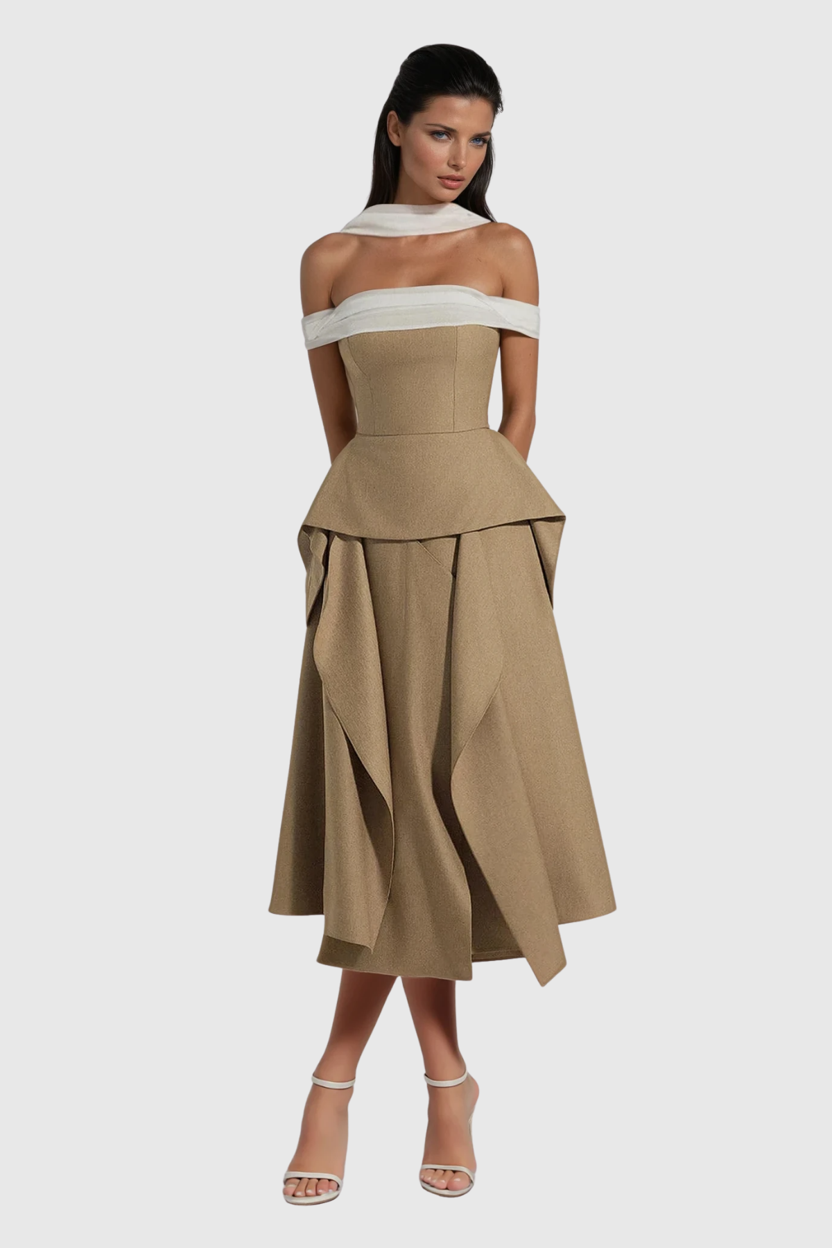 Yoko Off Shoulder Asymmetric Maxi Dress