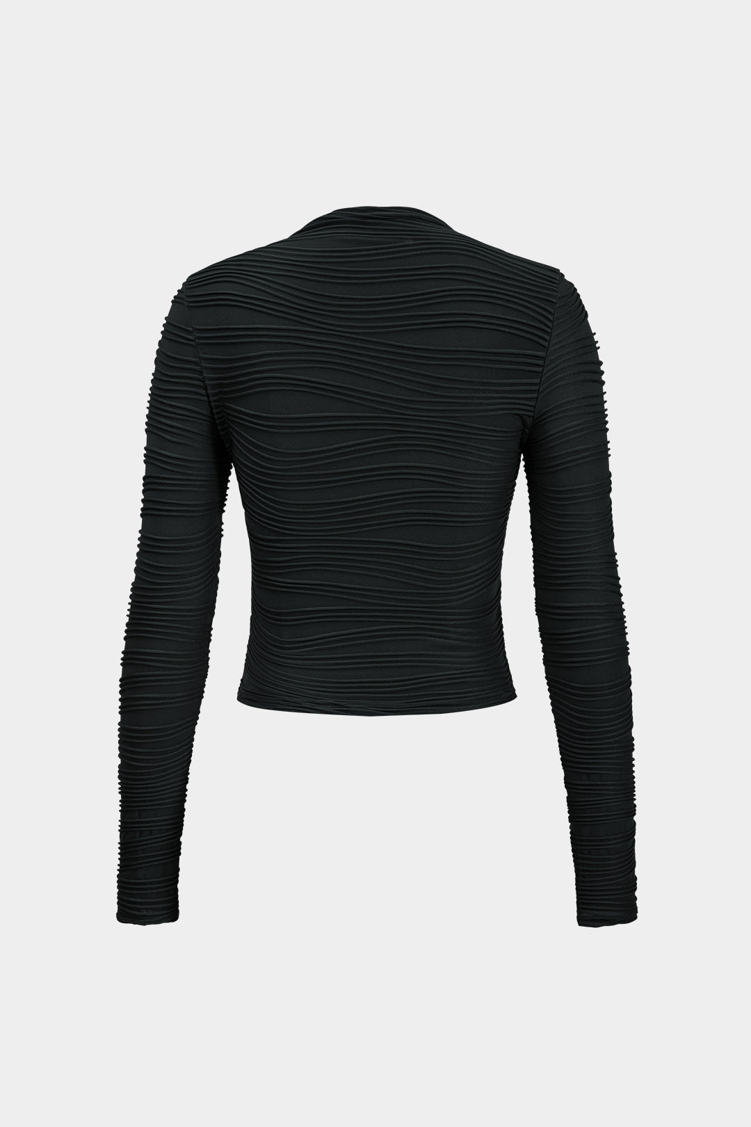 Basic textured long sleeve top