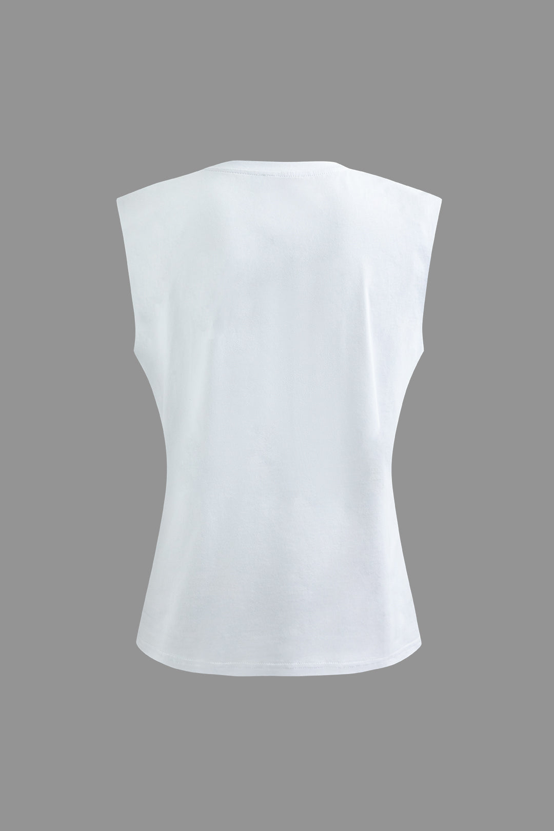 Basic solid sleeveless T-shirt
