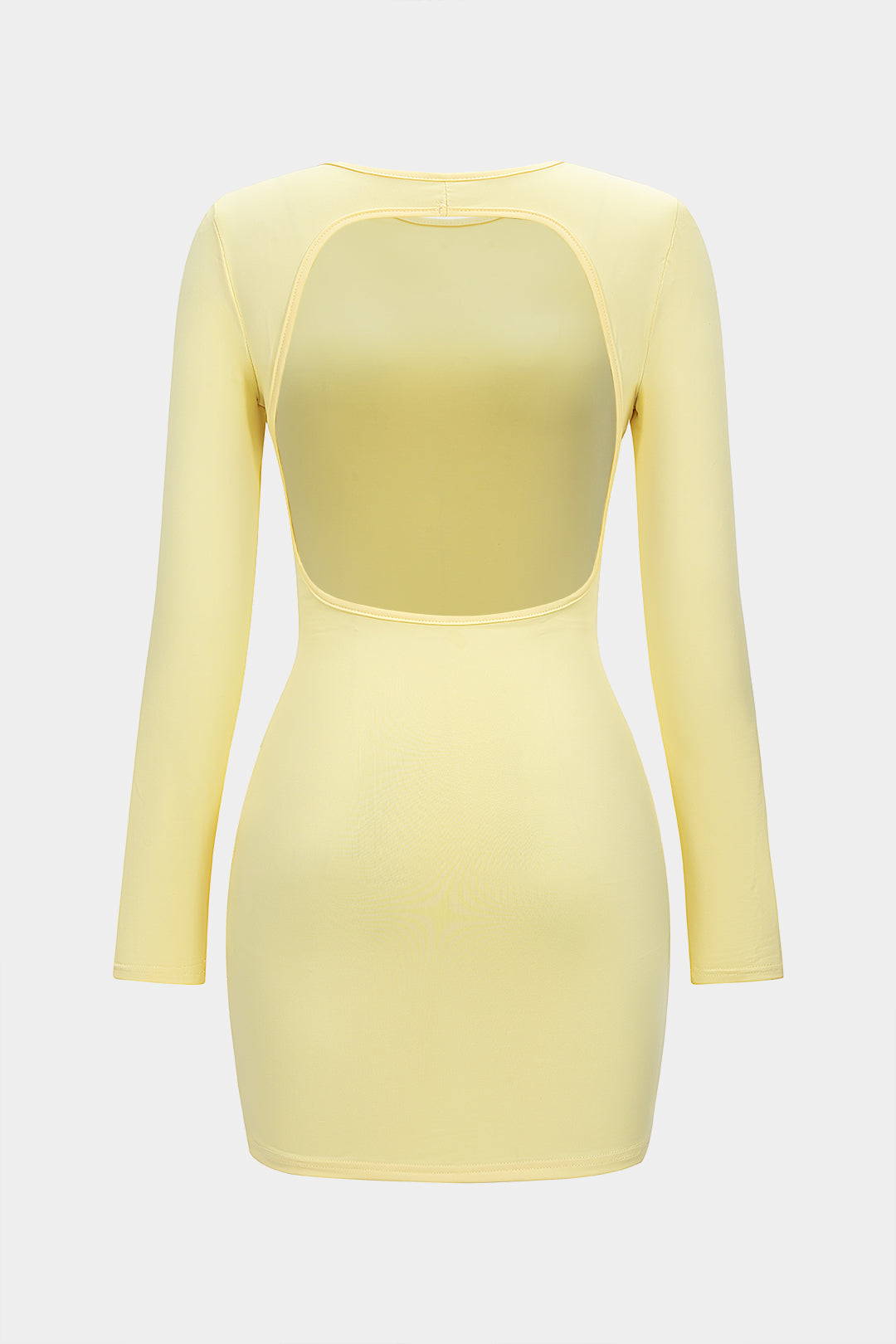 Backless Twist Knot Long Sleeve Mini Dress