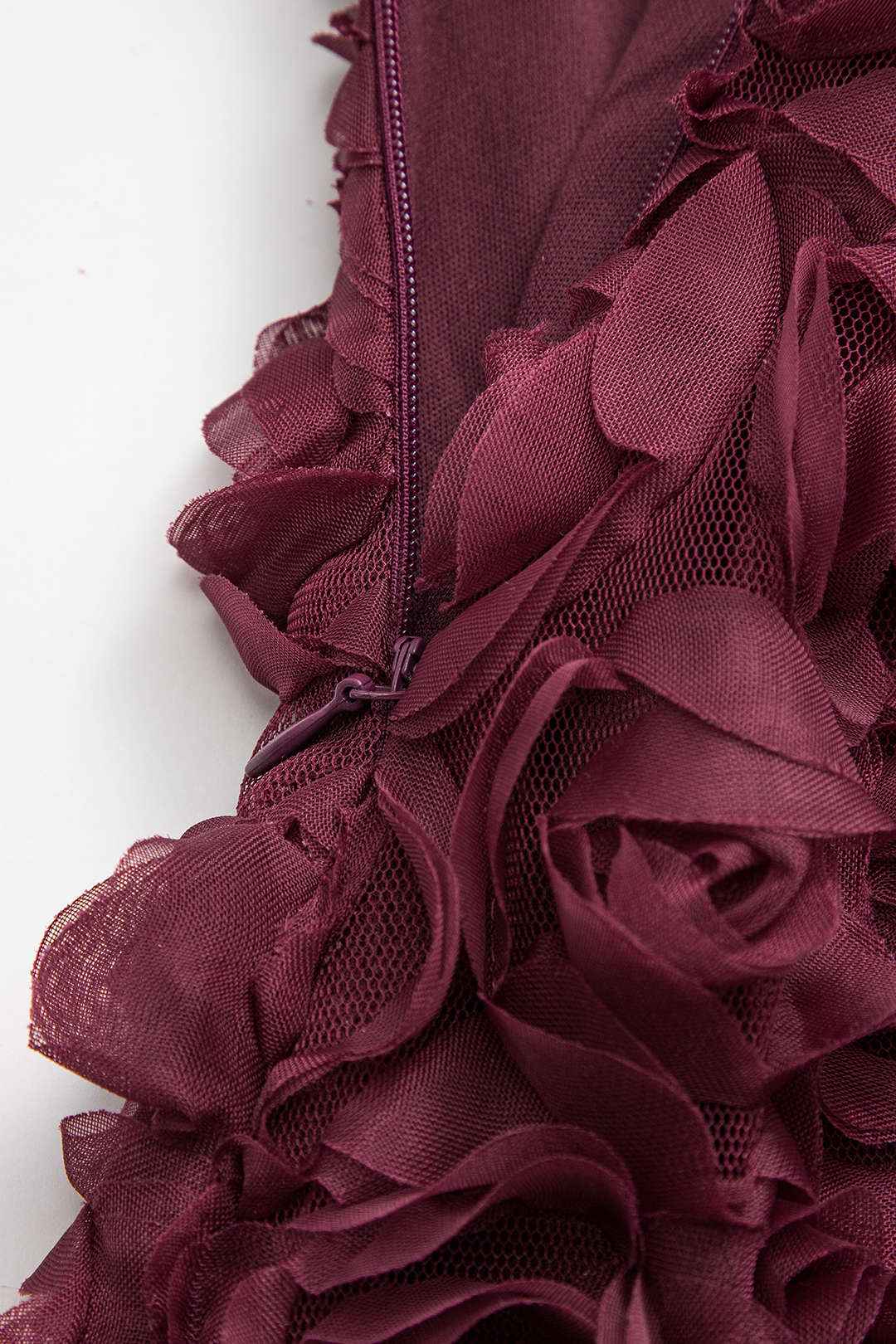 3D floral strapless sleeveless midi dress