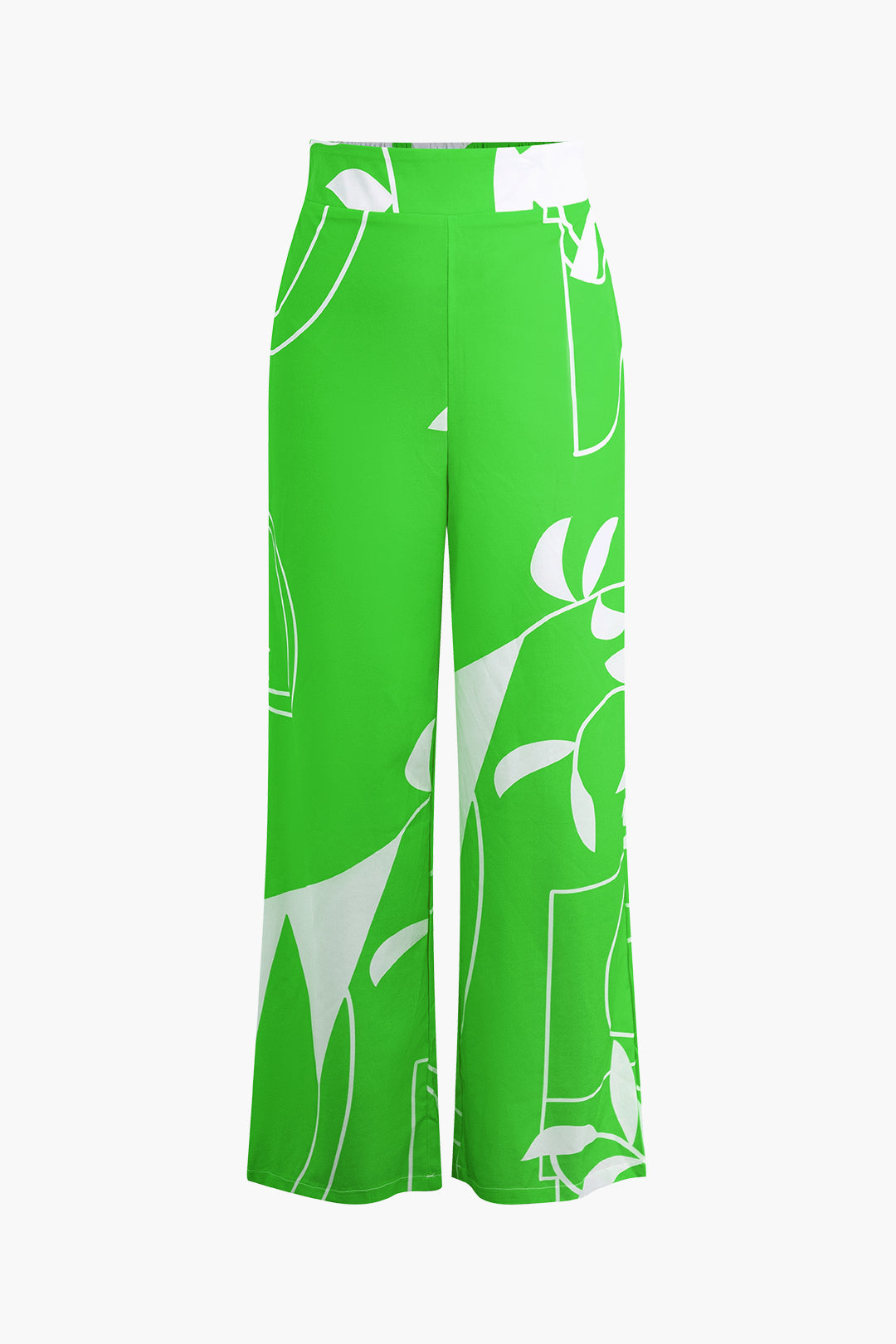 Bamboo leaf print cami top and pants set