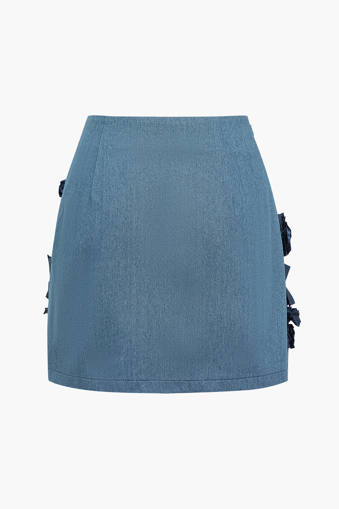 Asymmetrical denim skirt with zipper