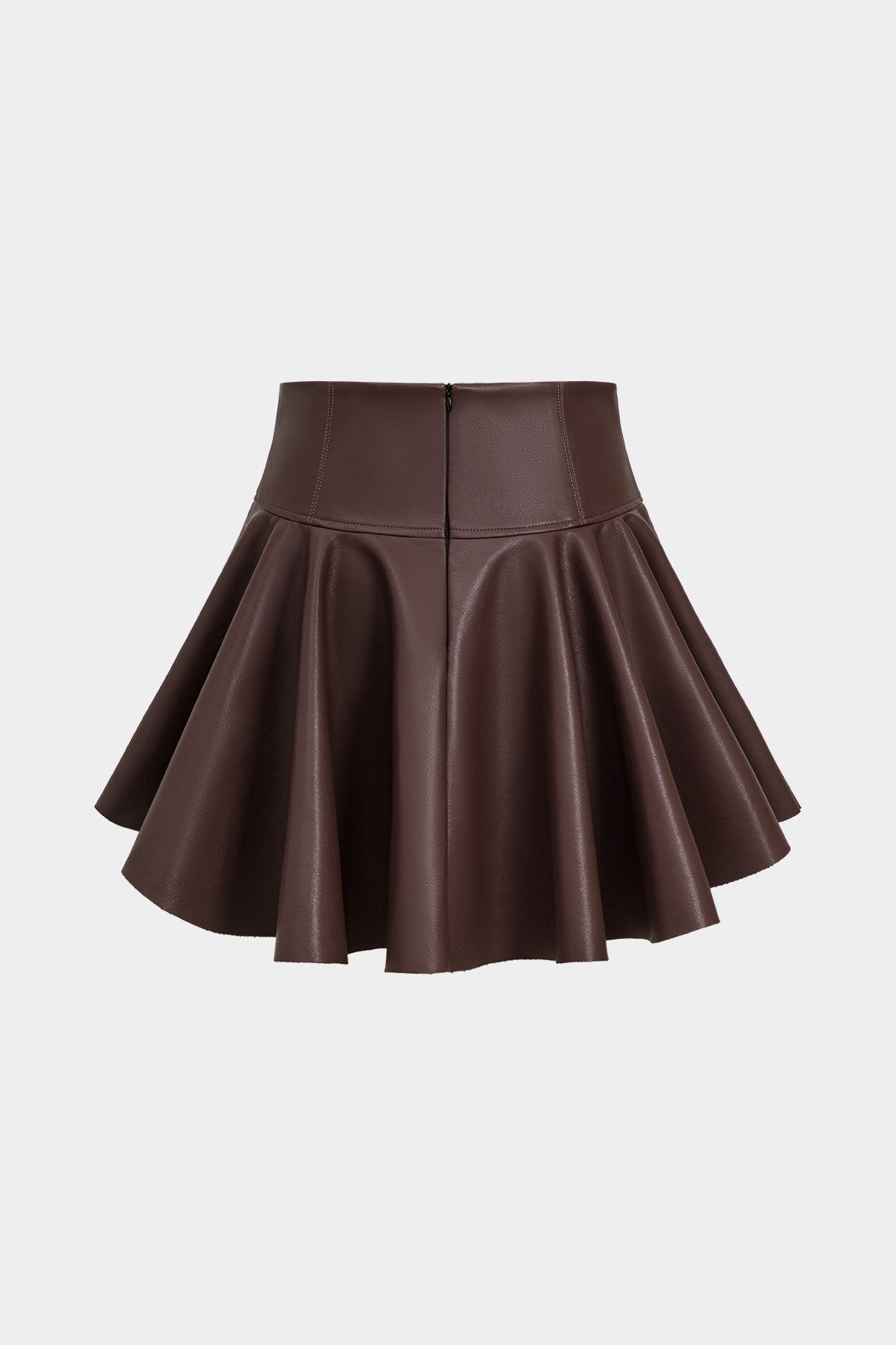 Basic faux leather pleated mini skirt