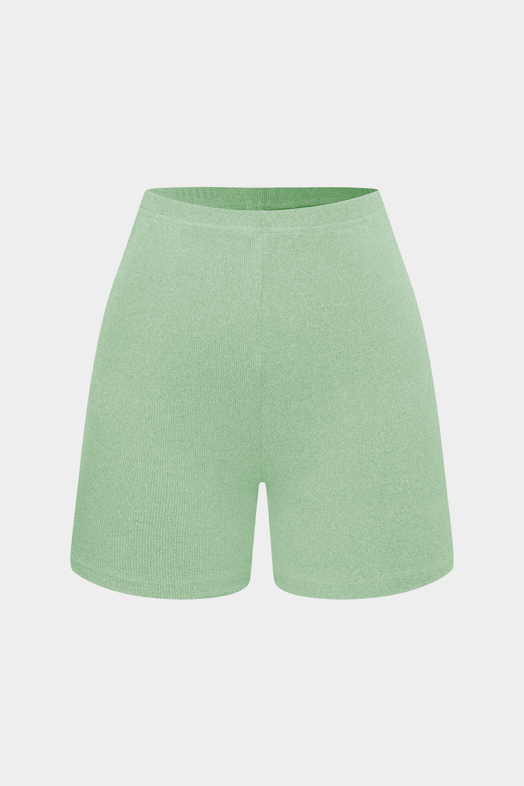 Basic Solid Breath Split Strapless Top and Shorts Set