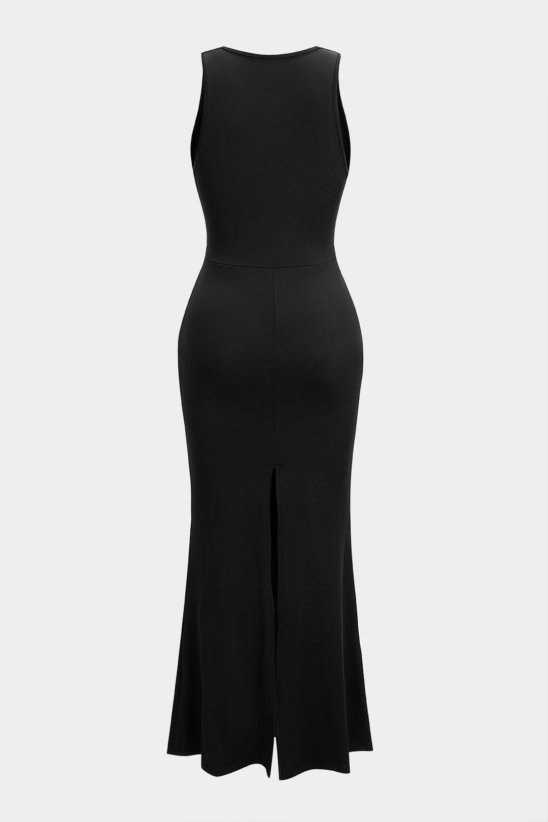 Asymmetrical Irregular Edge Ruched Sleeveless Maxi Dress