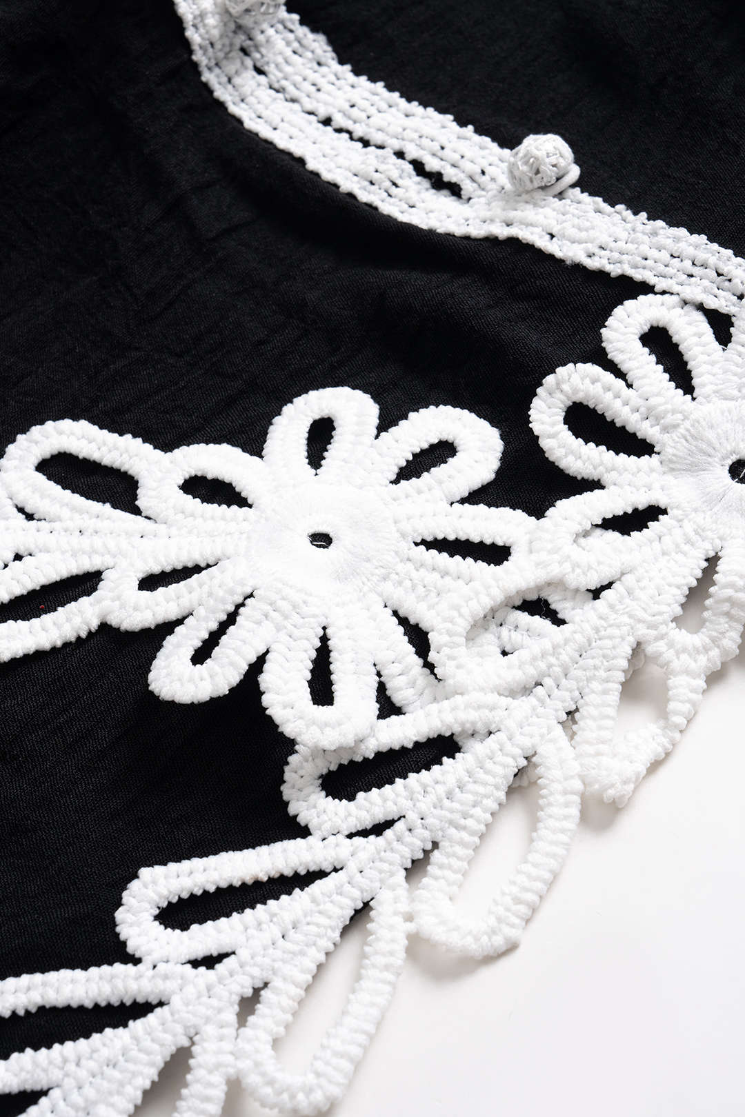 3D Floral Embroidery Contrast Vest And Shorts Set