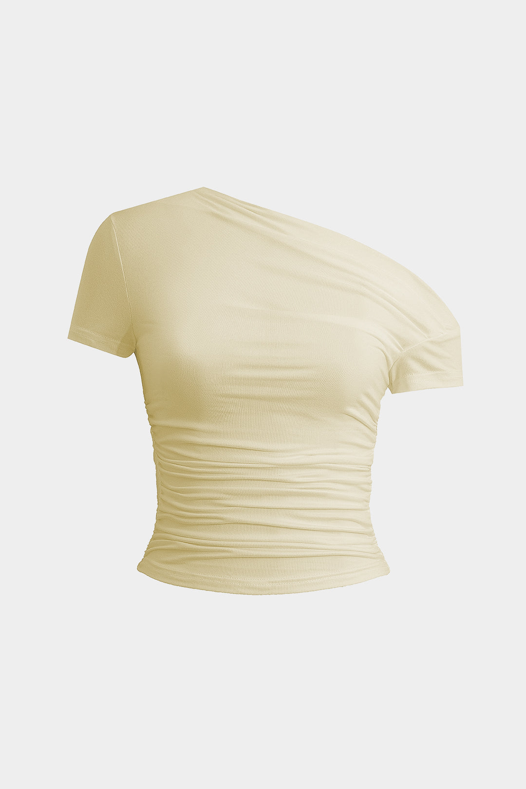 Basic asymmetrical T-shirt with ruffles