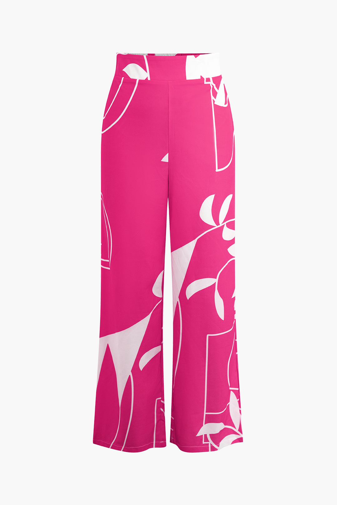 Bamboo leaf print cami top and pants set