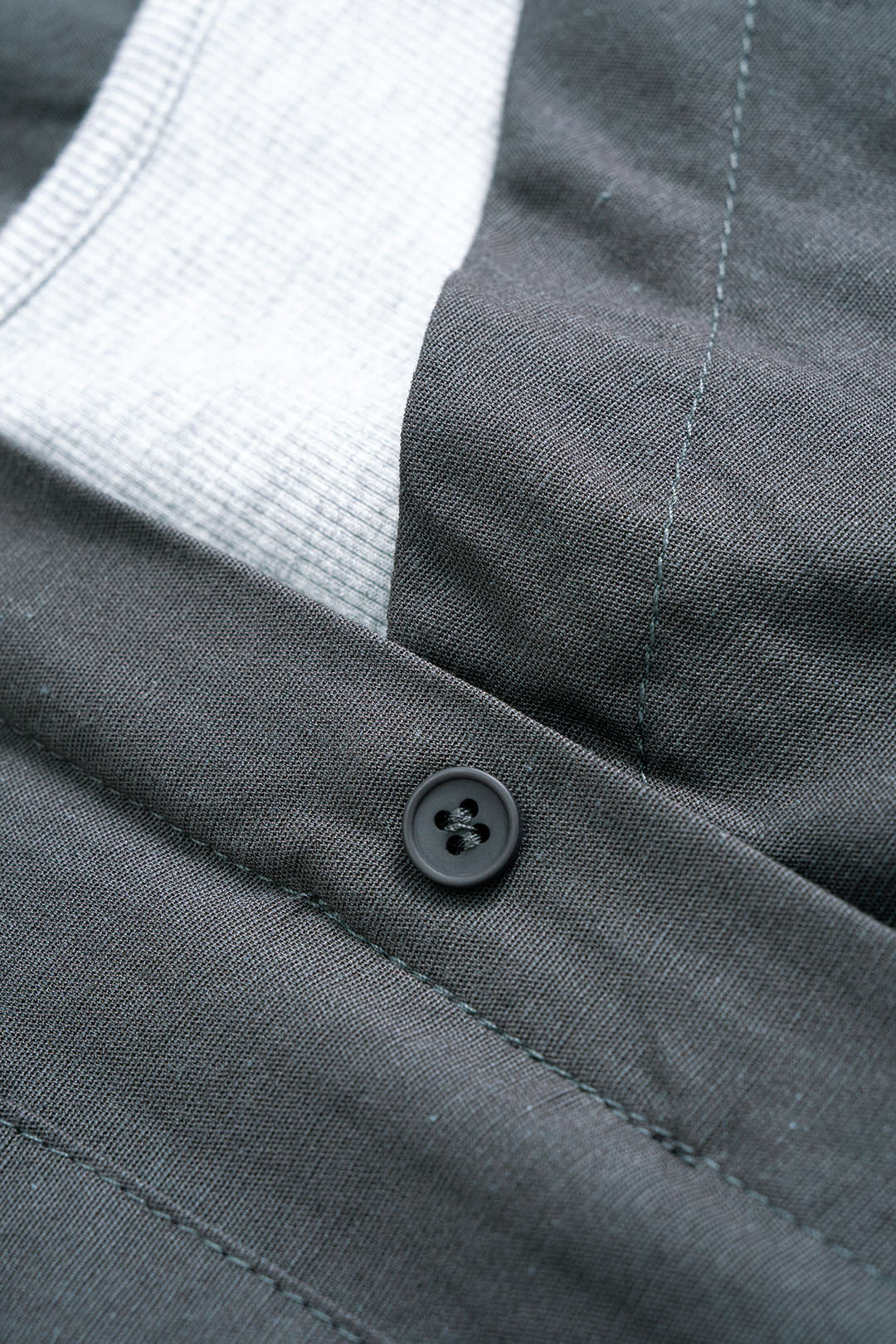 Belted Button Fake Pocket Long-Sleeve Shirt