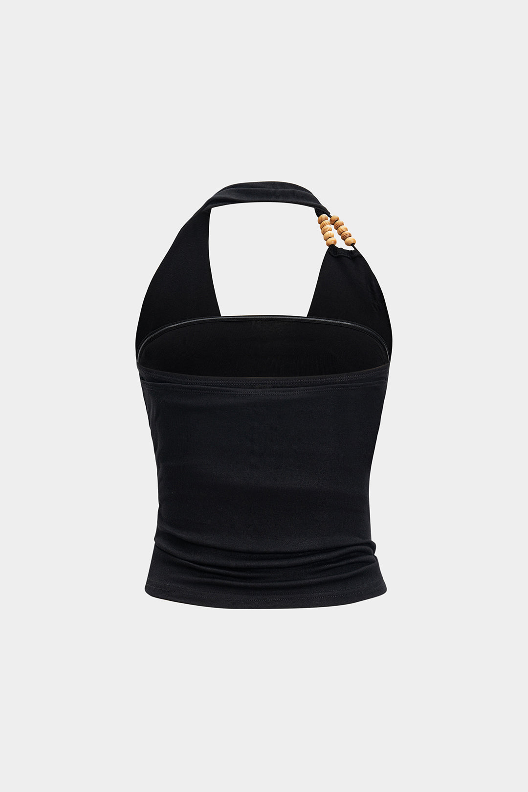 Beaded ruffles cowneck halter cami top