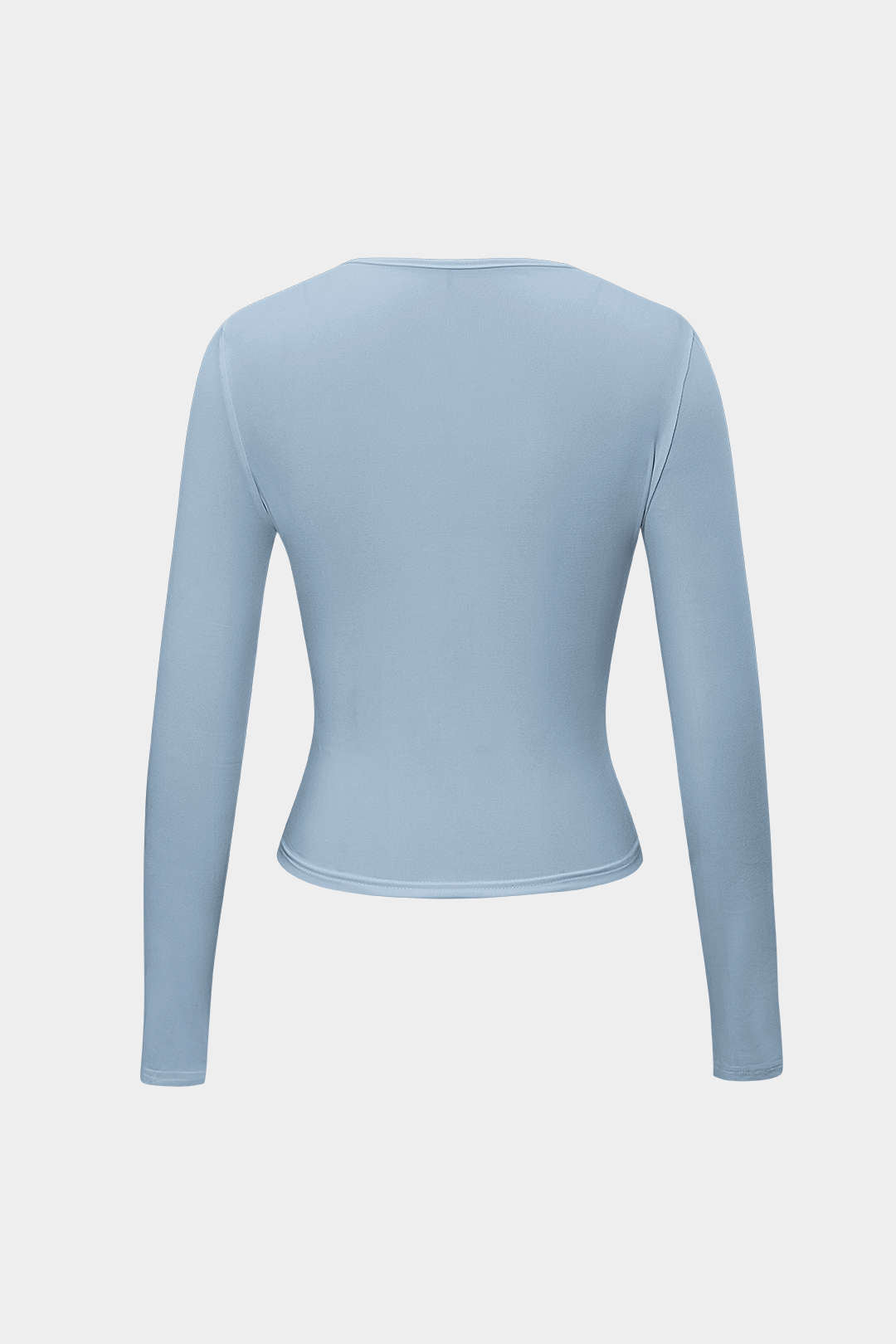 Basic solid round neck long sleeve top