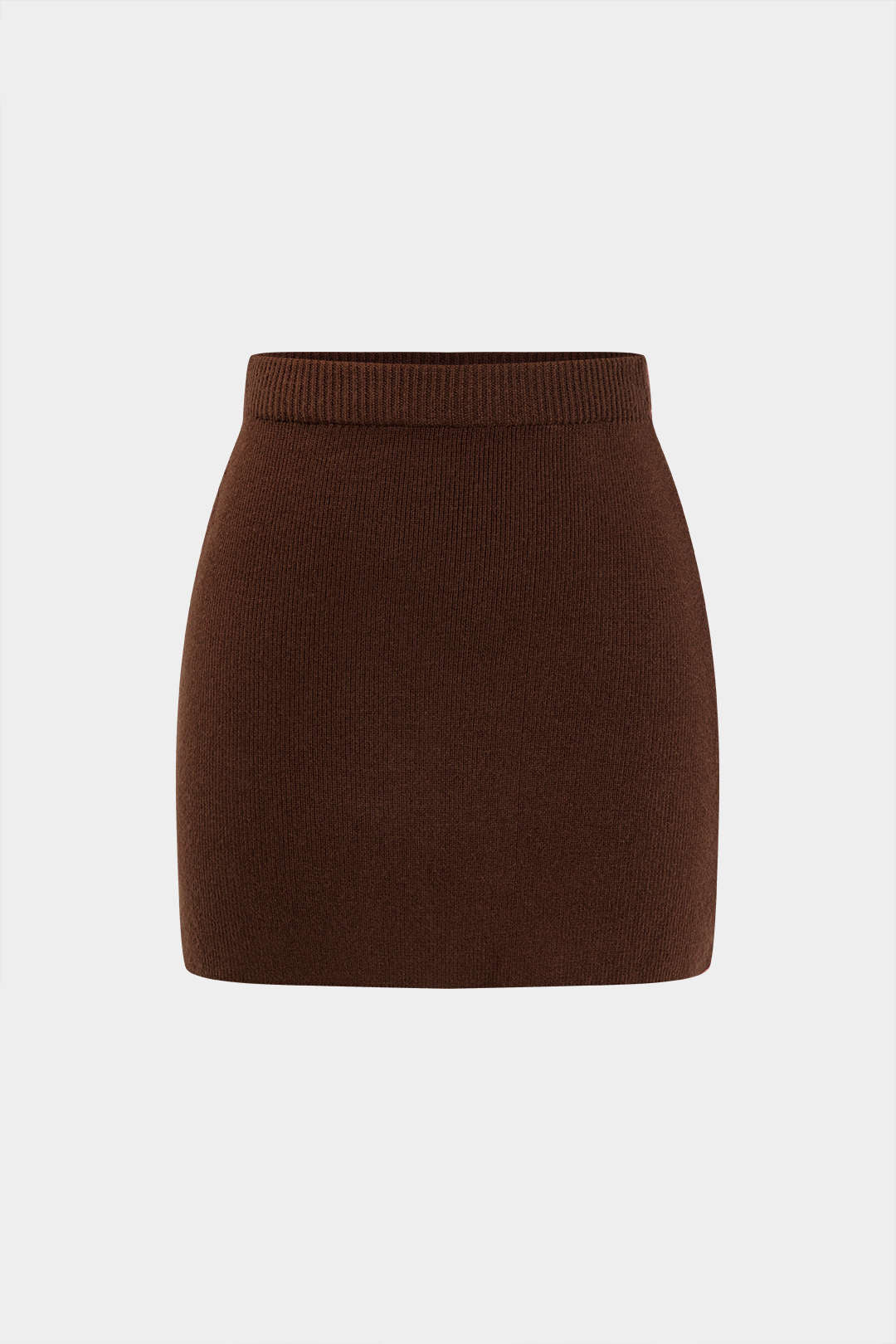 Basic solid knitted mini skirt