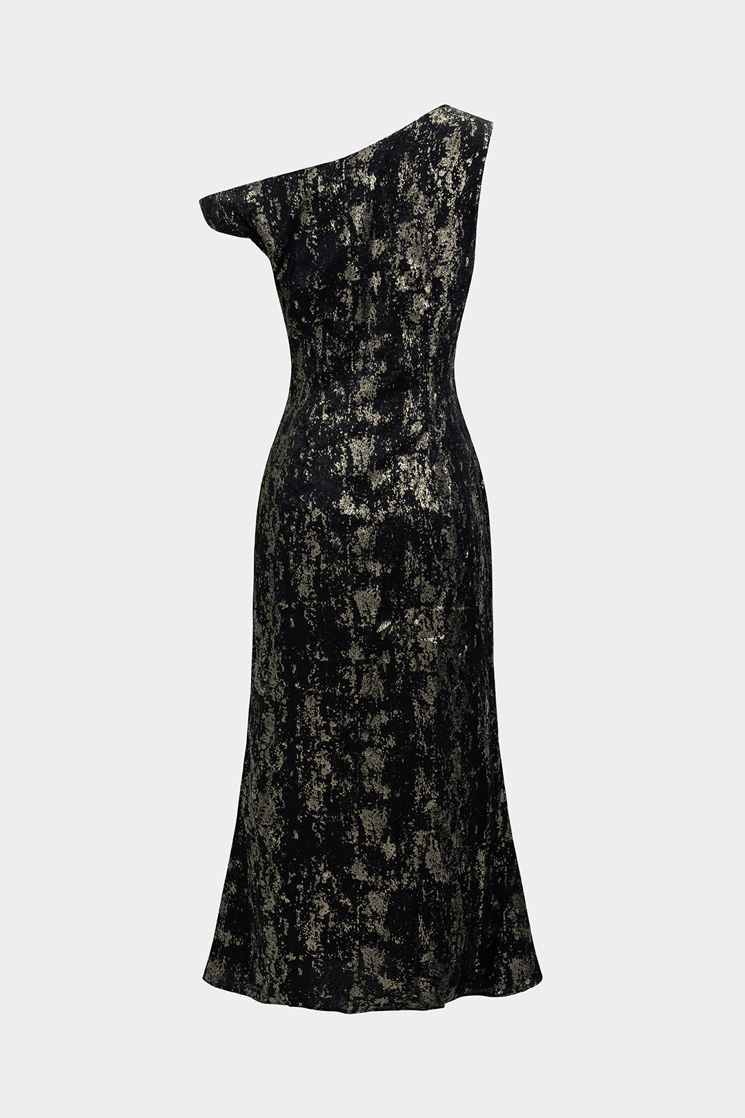 Asymmetrical Shoulder Sleeveless Midi Dress