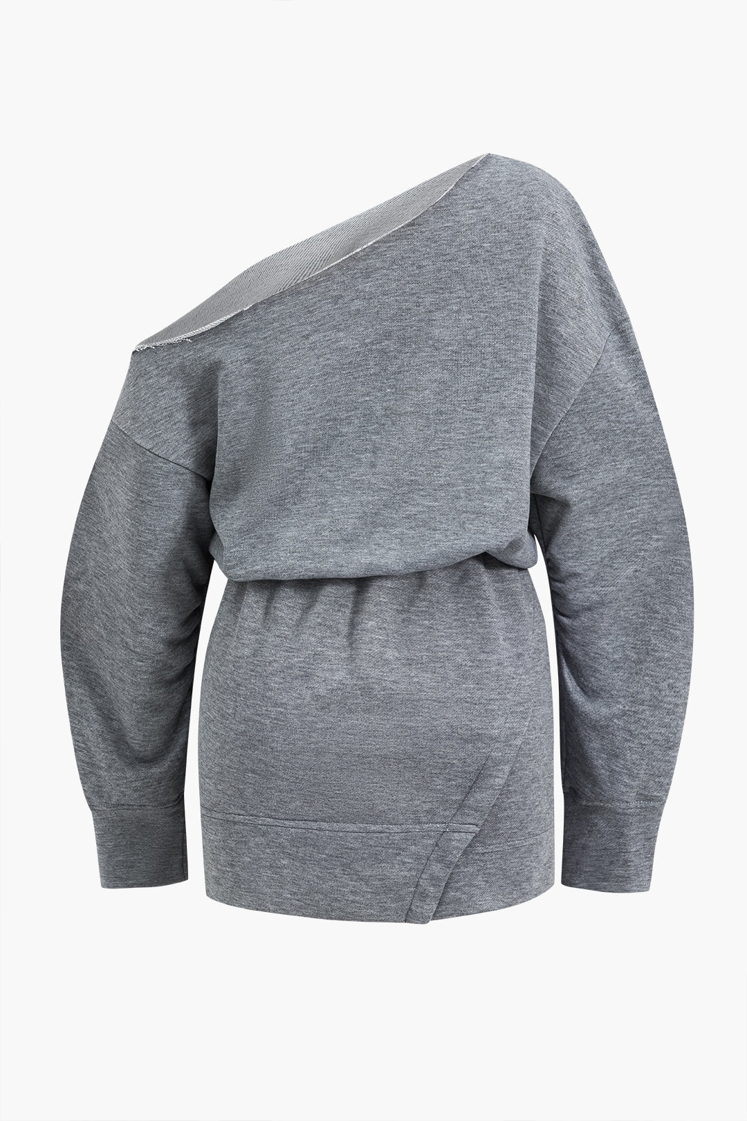 Women’s Asymmetric Knit Sweatshirt Dress – Effortless Modern Drape