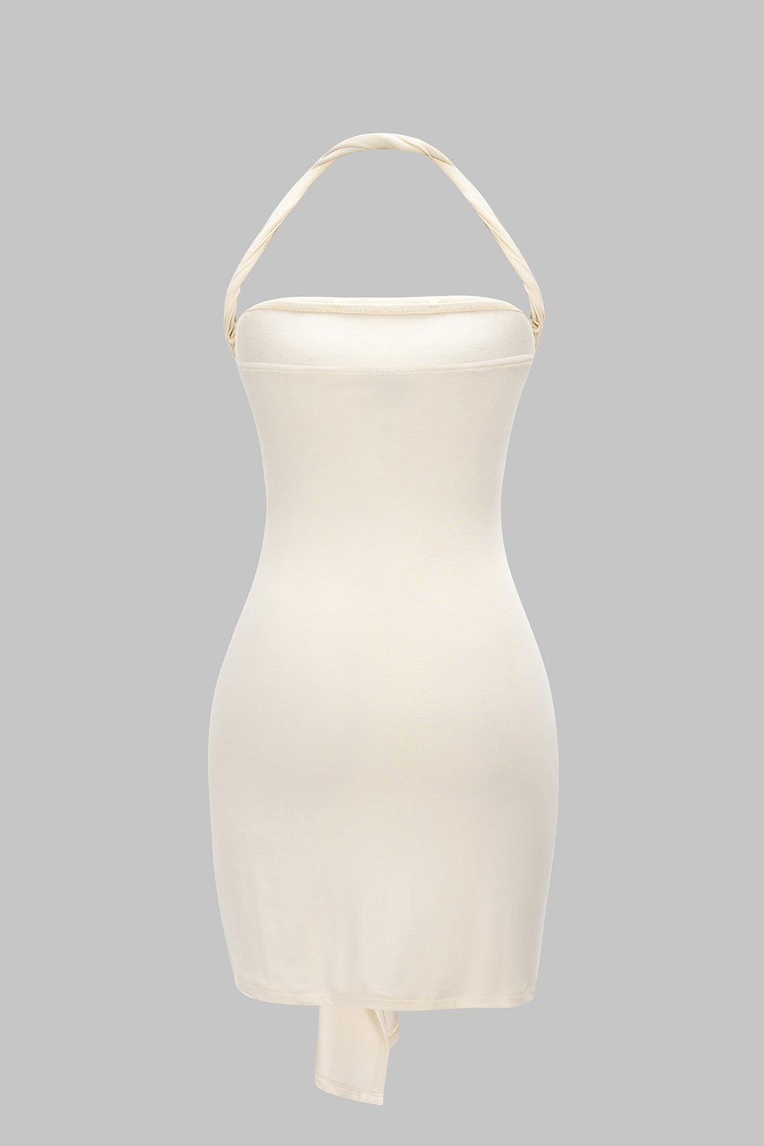 Asymmetric twist knot sleeveless midi dress