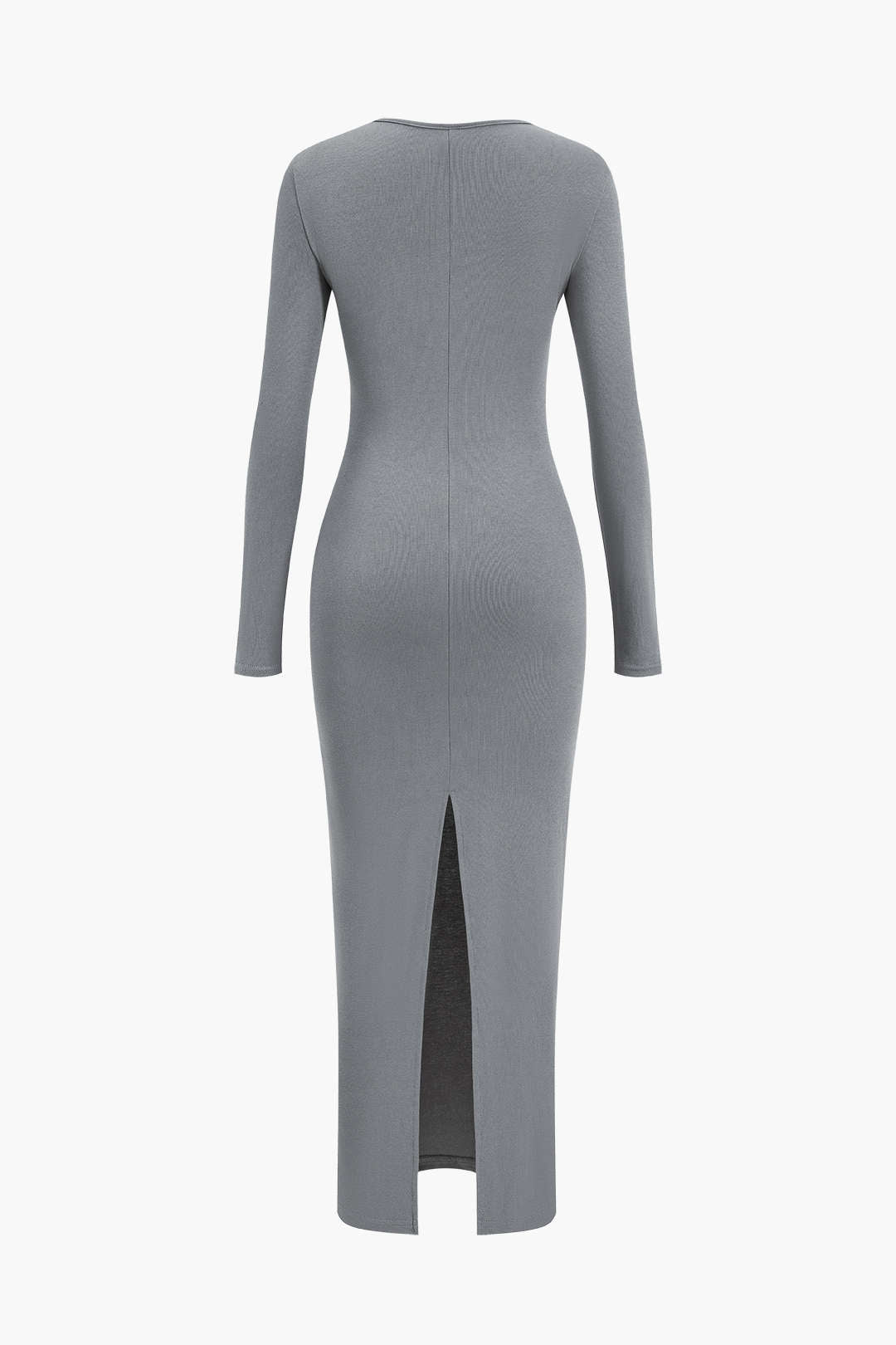 Asymmetrical maxi dress with neck slit