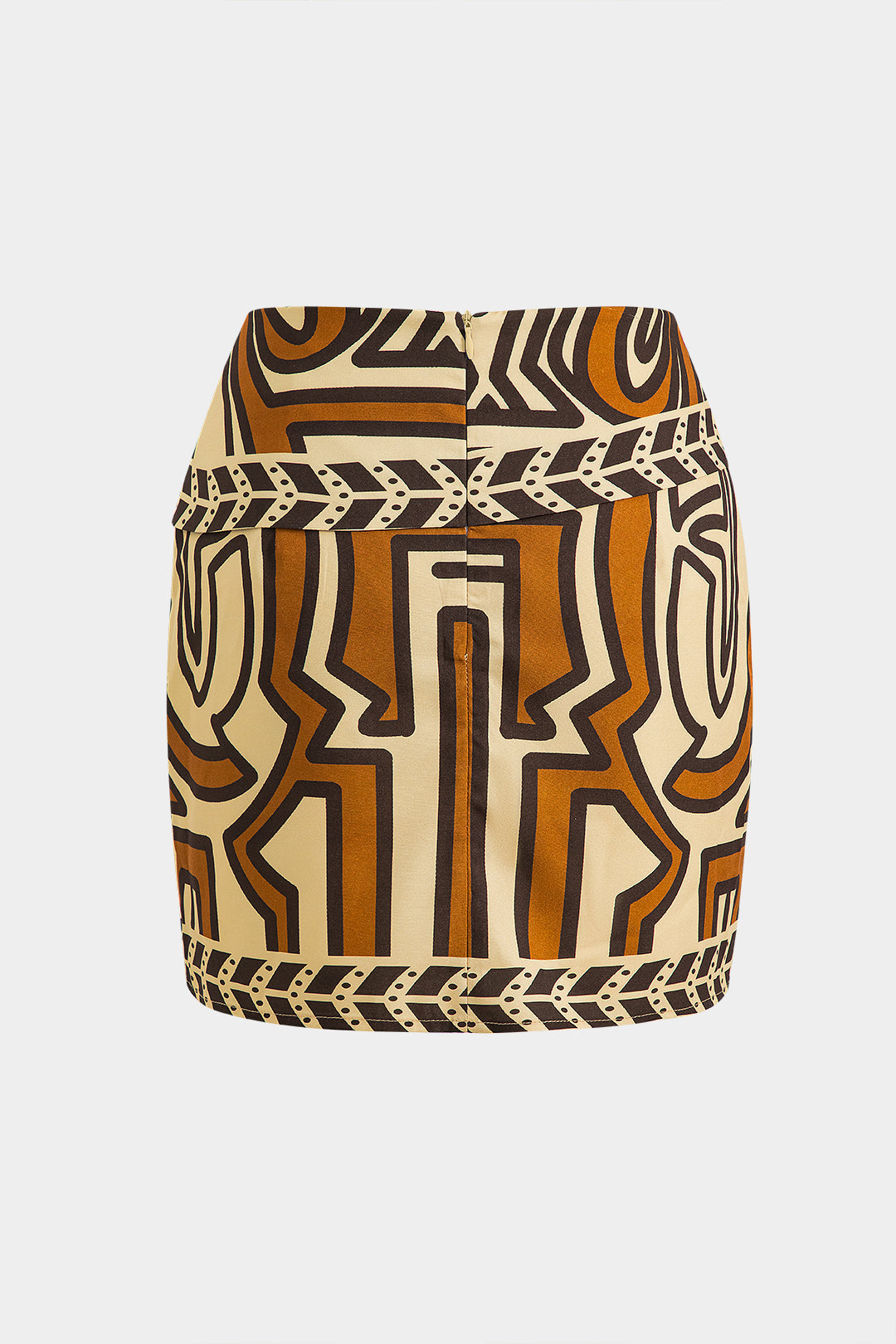 Bohemian print asymmetric zipper