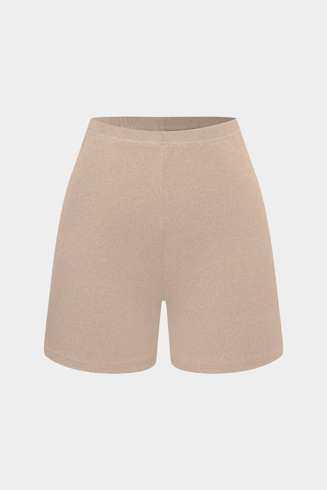 Basic Solid Breath Split Strapless Top and Shorts Set