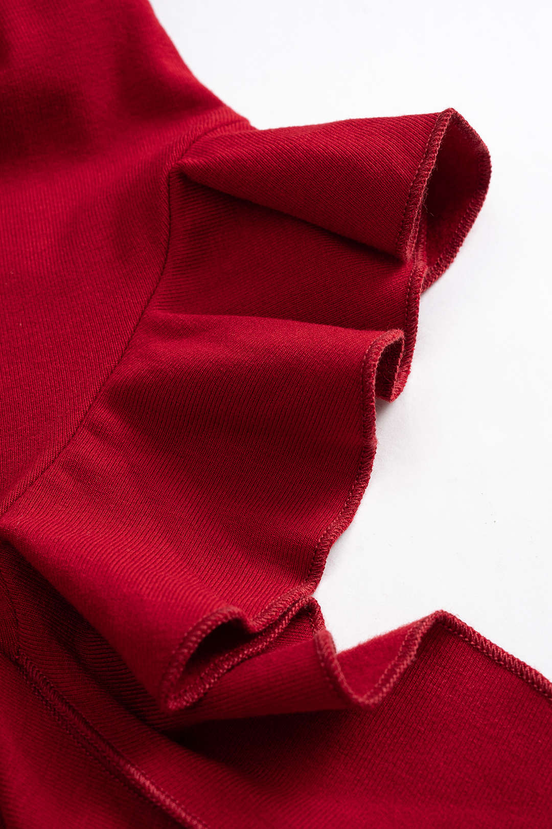 Women's Ruched Peplum Top – Asymmetric Ruffle Hem Long Sleeve