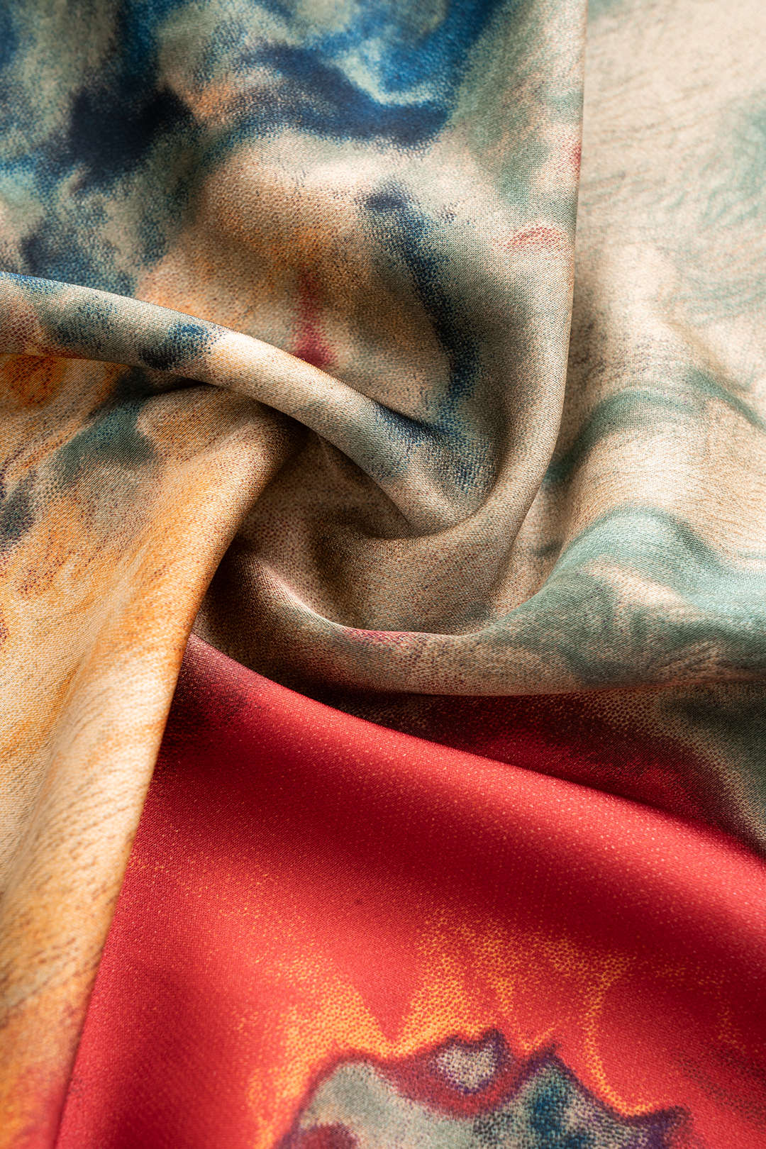 Summary Dye-print Satin Skirt