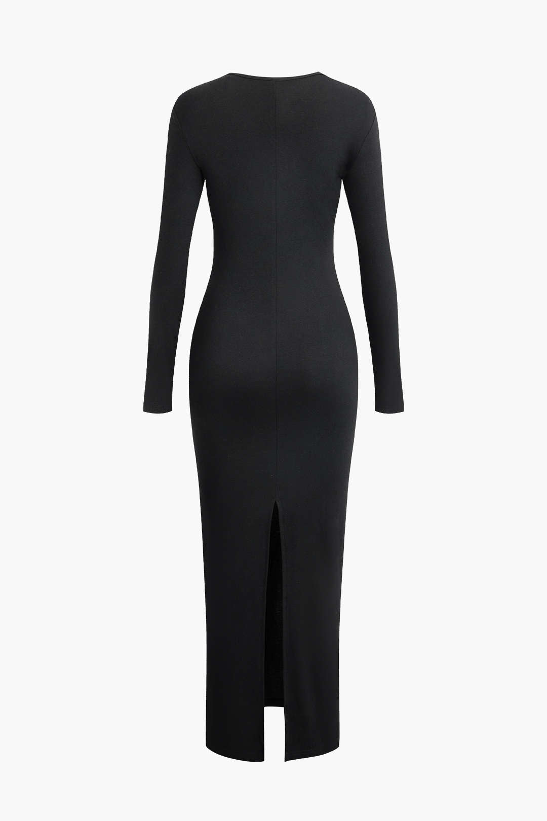 Asymmetrical maxi dress with neck slit