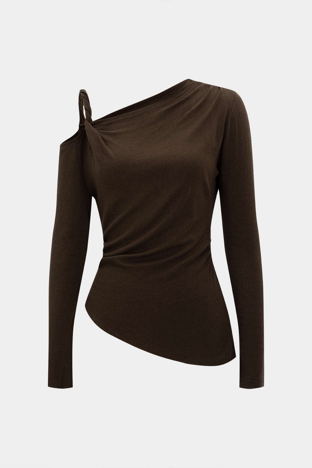 Women’s Asymmetrical One-Shoulder Top – Elegant & Chic Long Sleeve Blouse