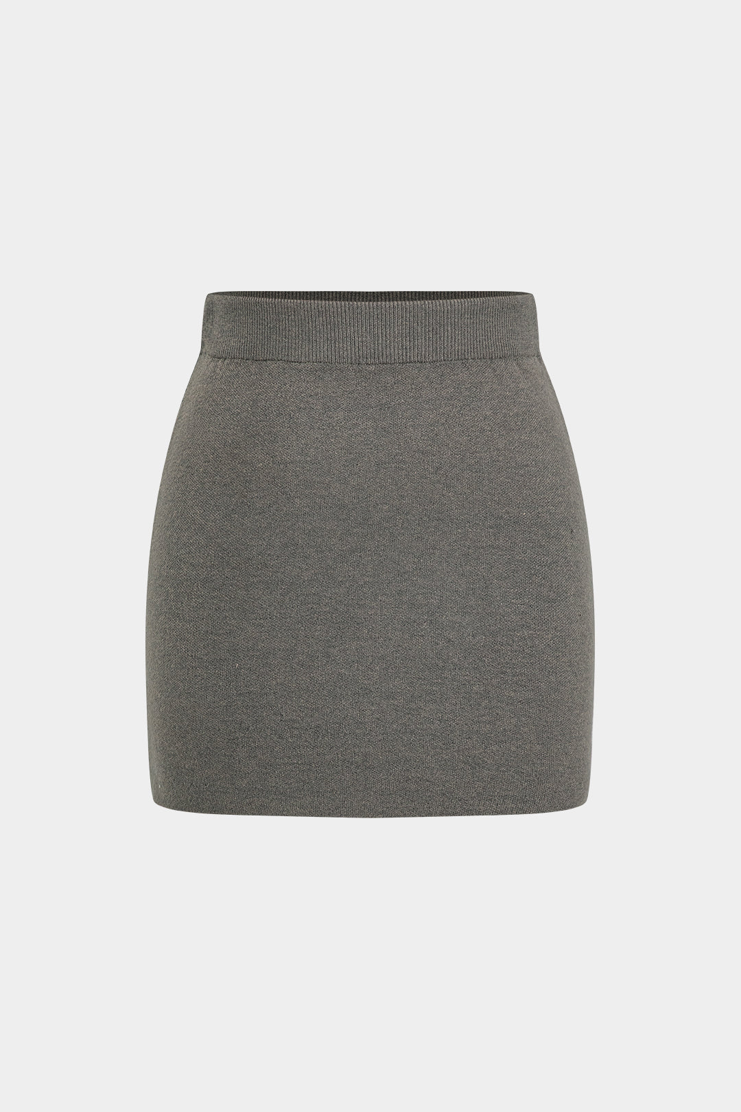 Basic plain knitted mini skirt