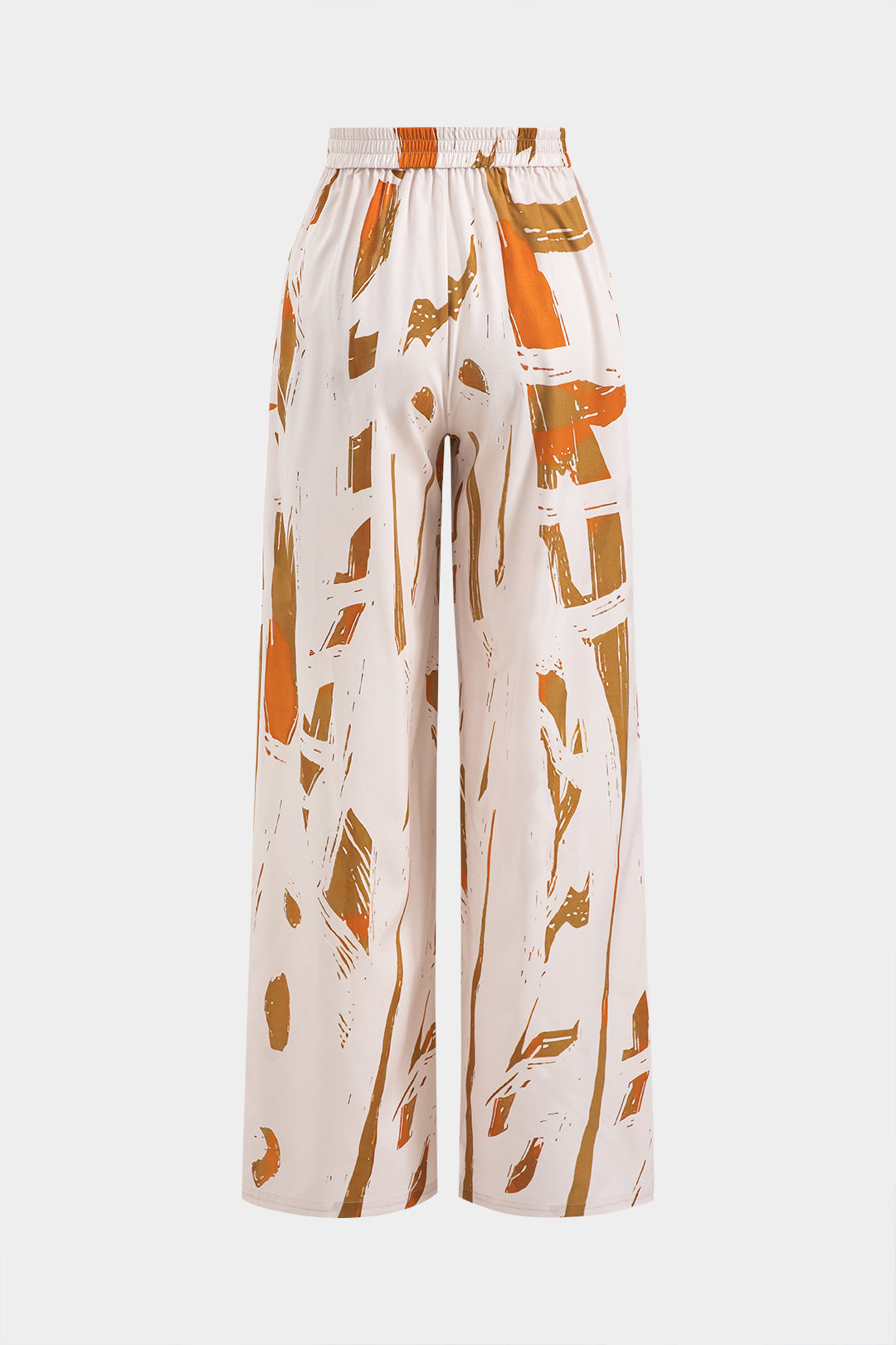 Abstract print high-waisted pants